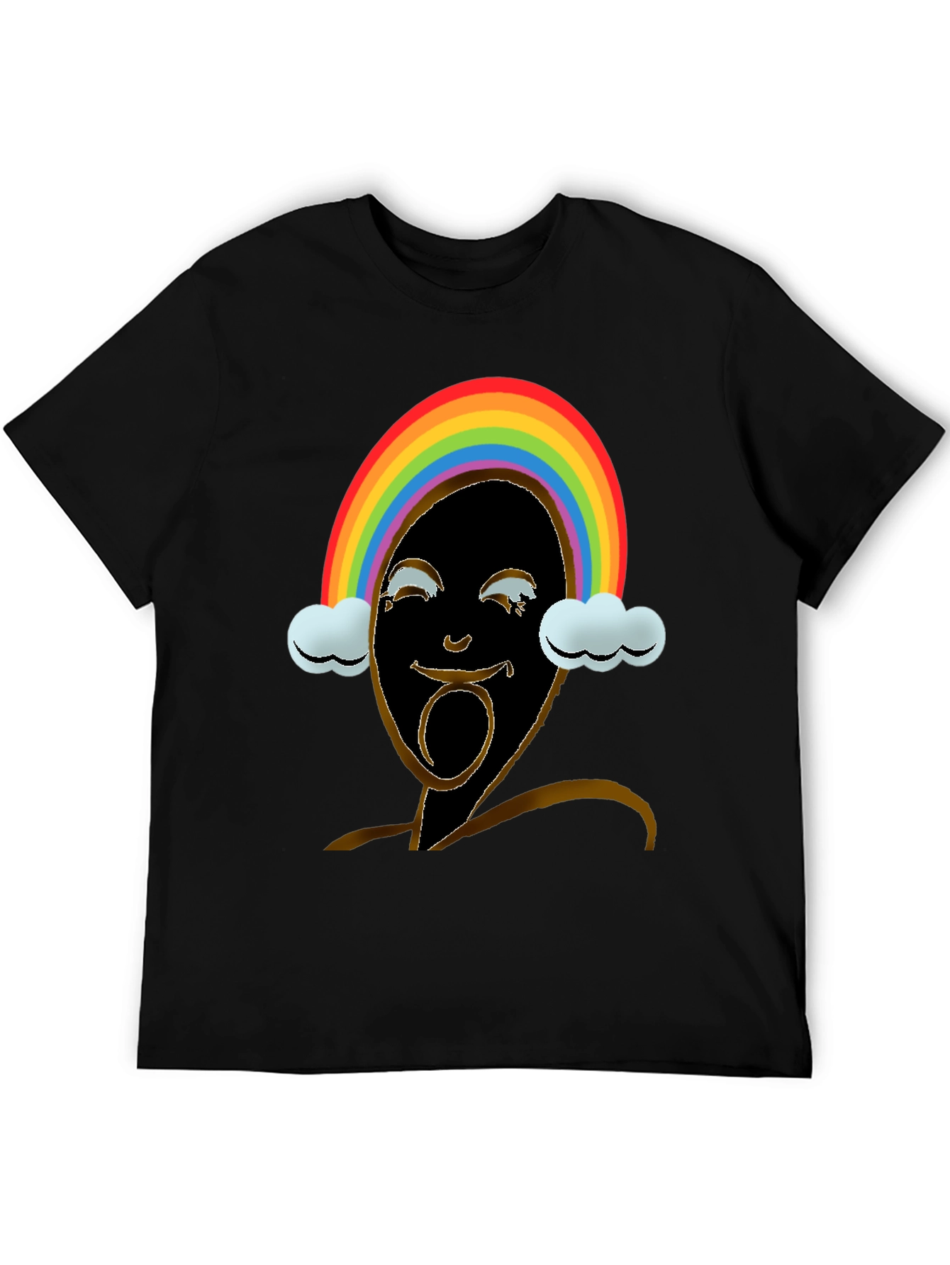 Black Rainbow Face Graphic Tee - Black view 5