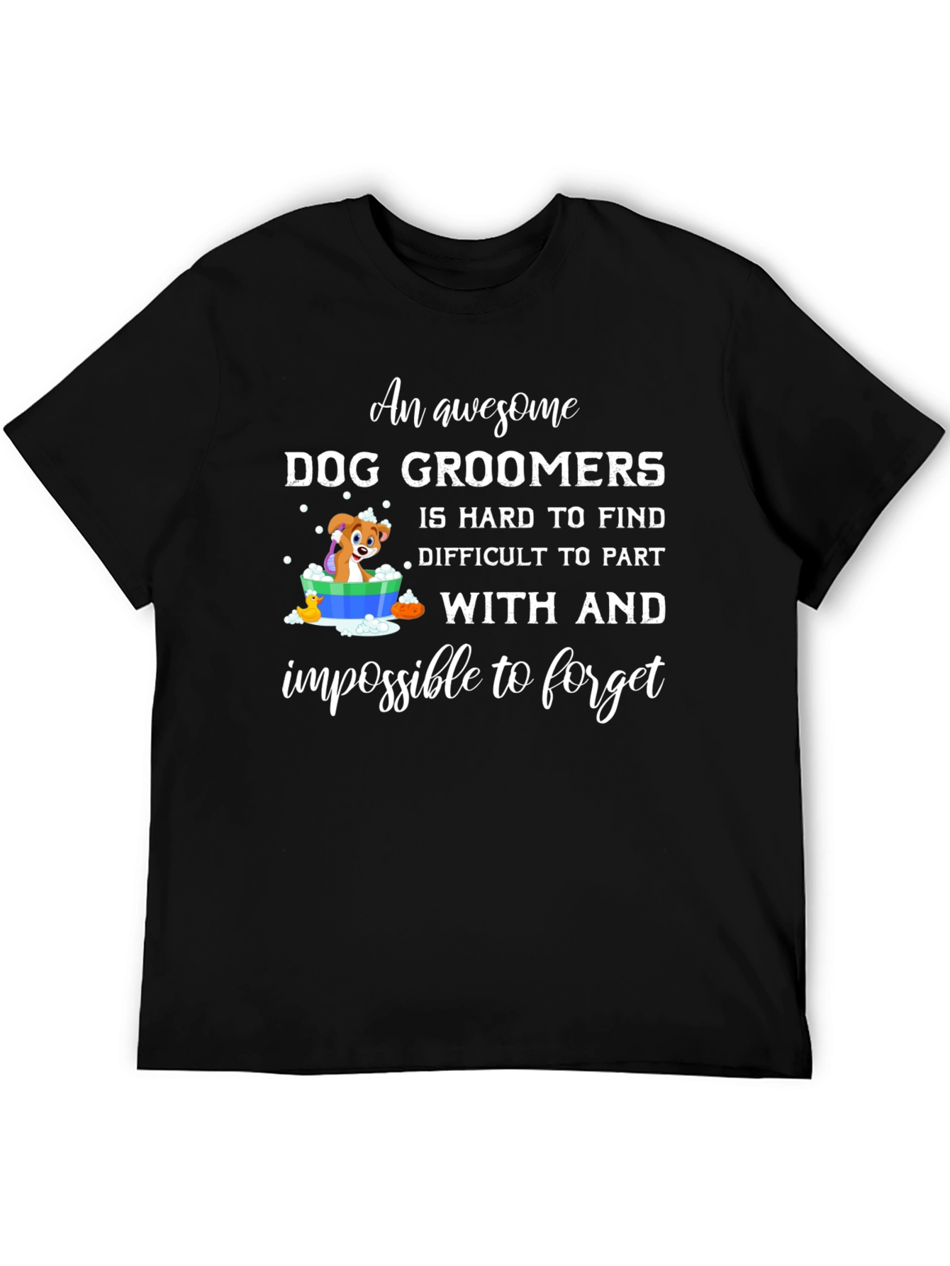 Black Awesome Dog Groomer T-Shirt view 5