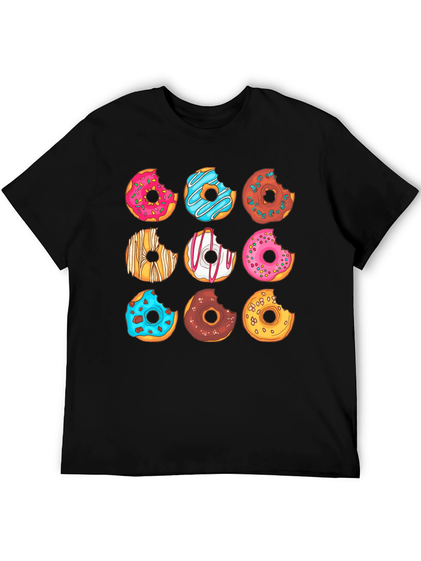 Black Donut Graphic T-Shirt - Sweet Tooth Fashion view 5