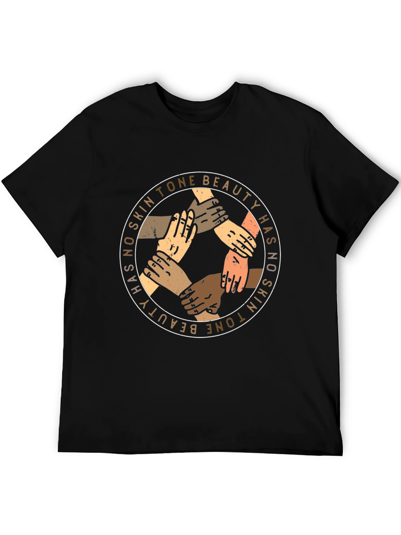 Black Unity T-Shirt: Beauty Has No Skin Tone - Unisex view 5