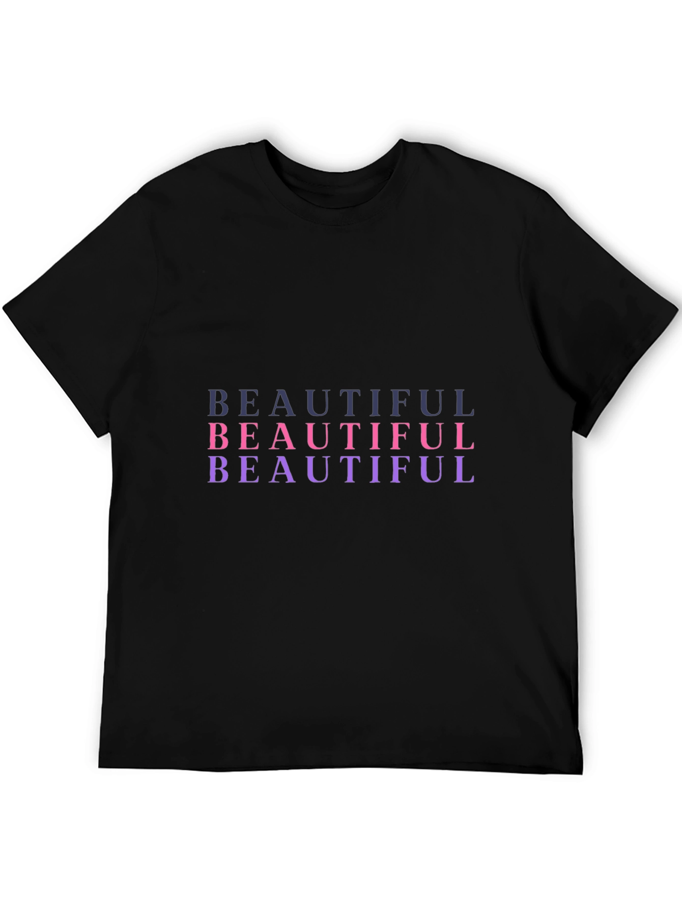 Black Beautiful Graphic Print Black T-Shirt view 5