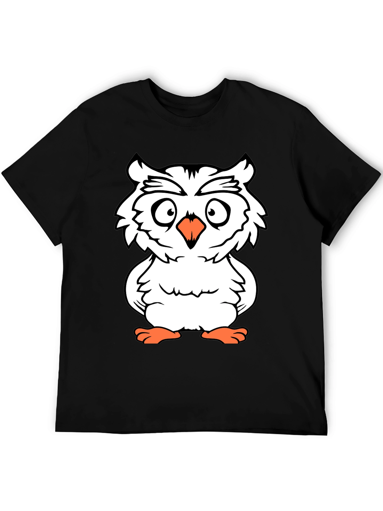 Black Owl Graphic Tee - Black Cotton T-Shirt view 5