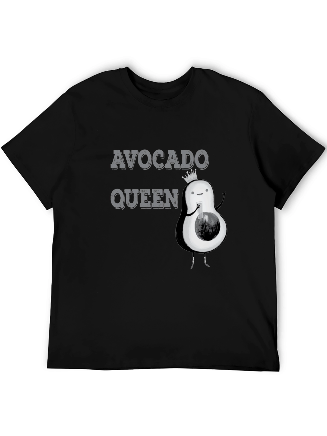 Black Avocado Queen Black Graphic T-Shirt view 5