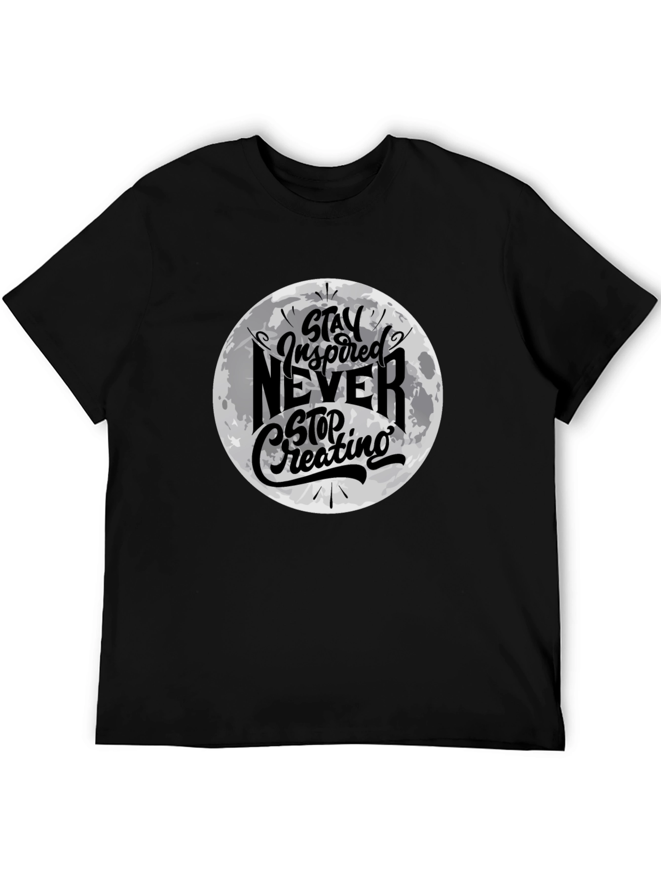 Black Stay Inspired Graphic Black T-Shirt view 5