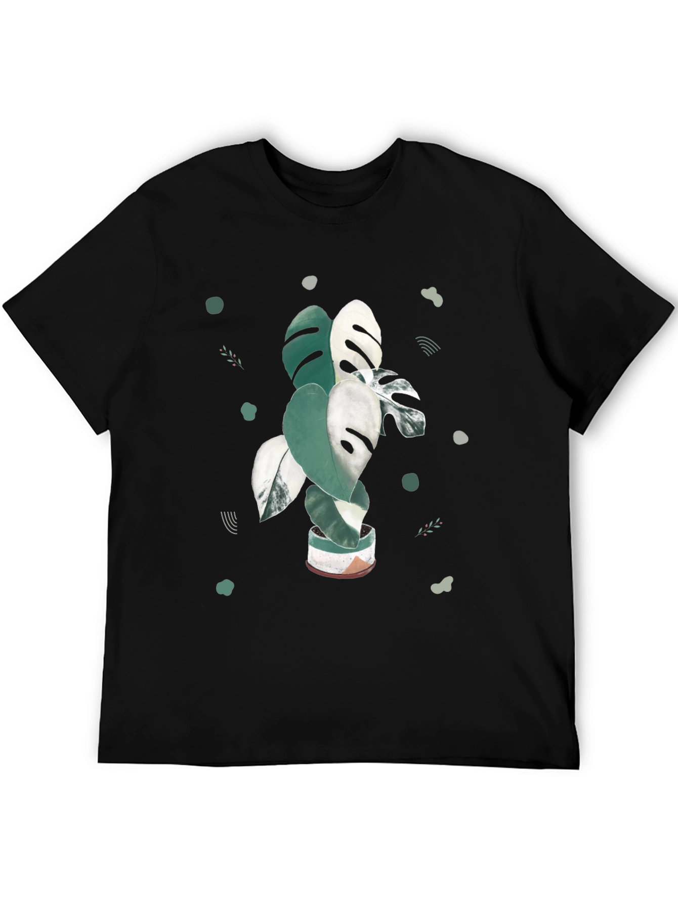 Black Monstera Plant Graphic T-Shirt view 5