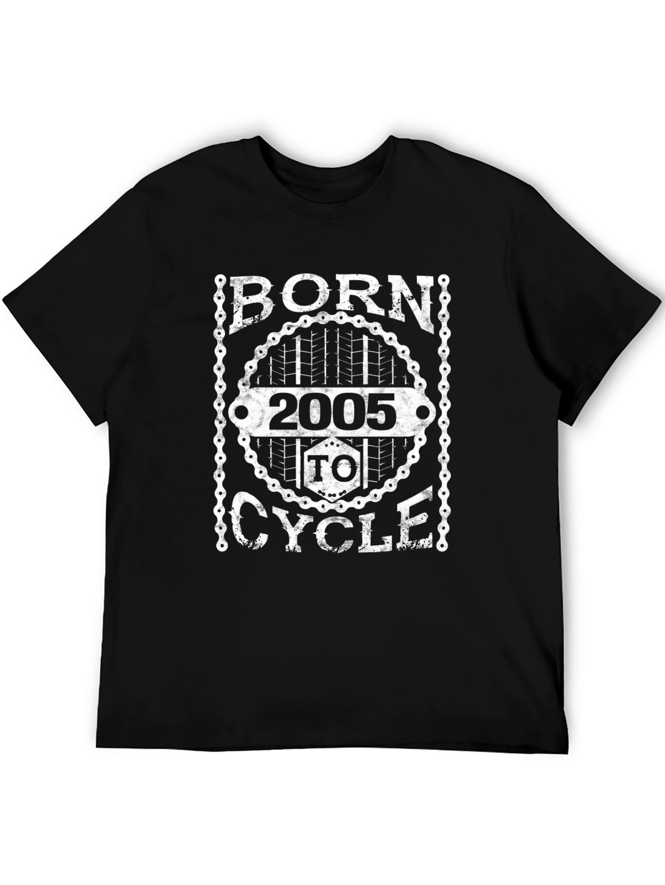 Black Born to Cycle 2005 Black Graphic T-Shirt view 5