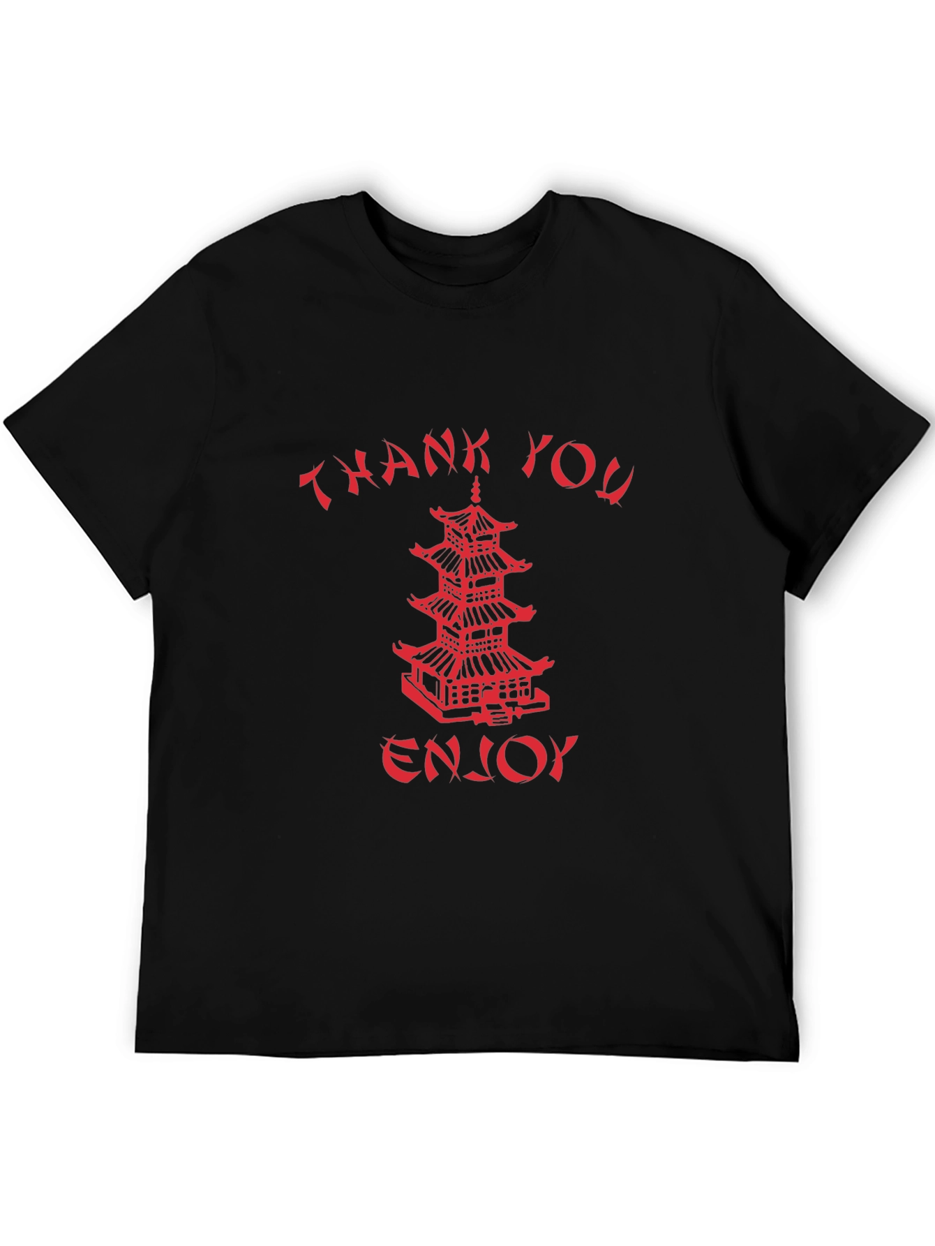 Black Thank You Enjoy Graphic Tee view 5