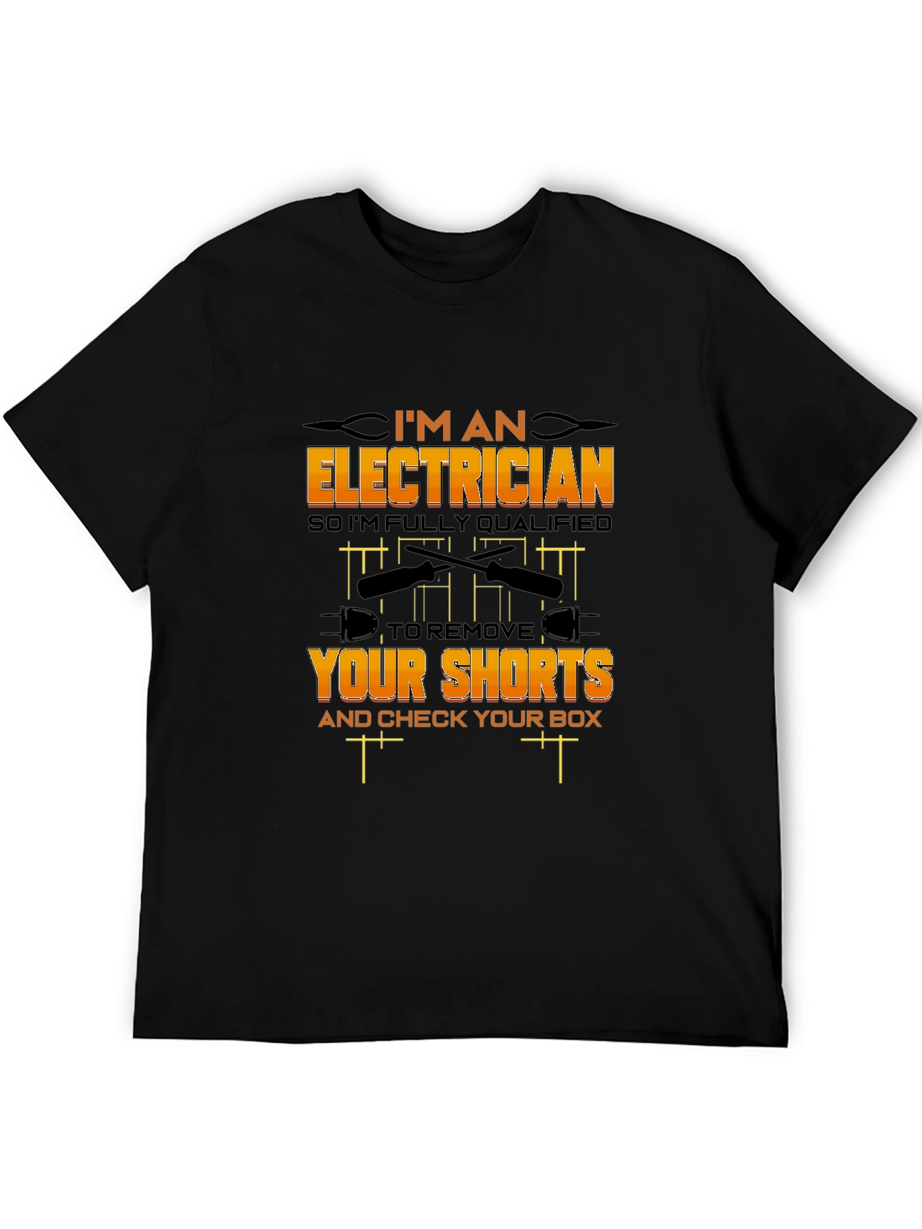 Black Electrician Humor Graphic T-Shirt view 5