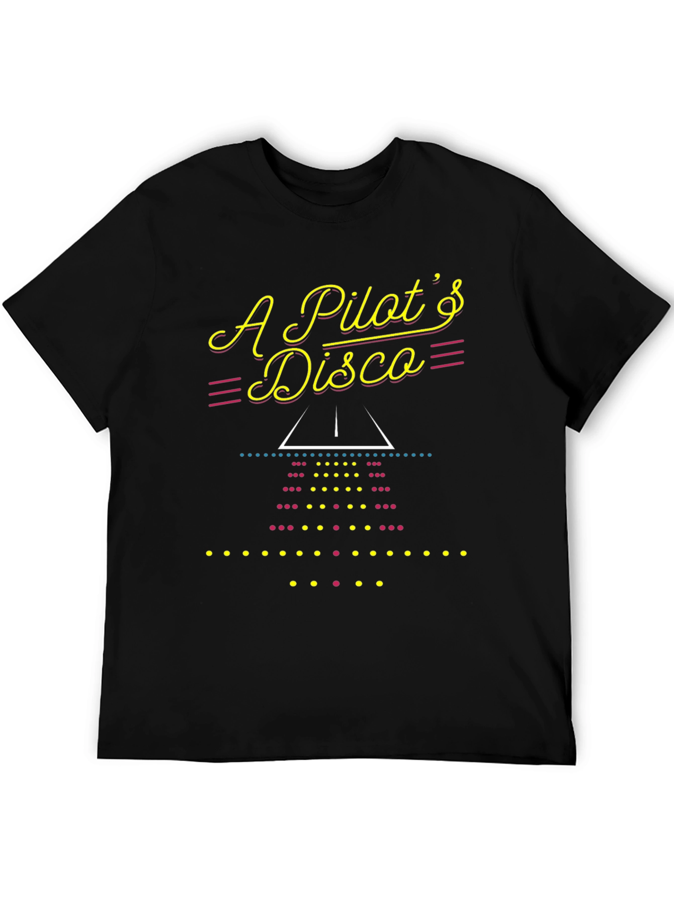 Black Pilot's Disco Graphic Tee - Aviation Inspired T-Shirt view 5