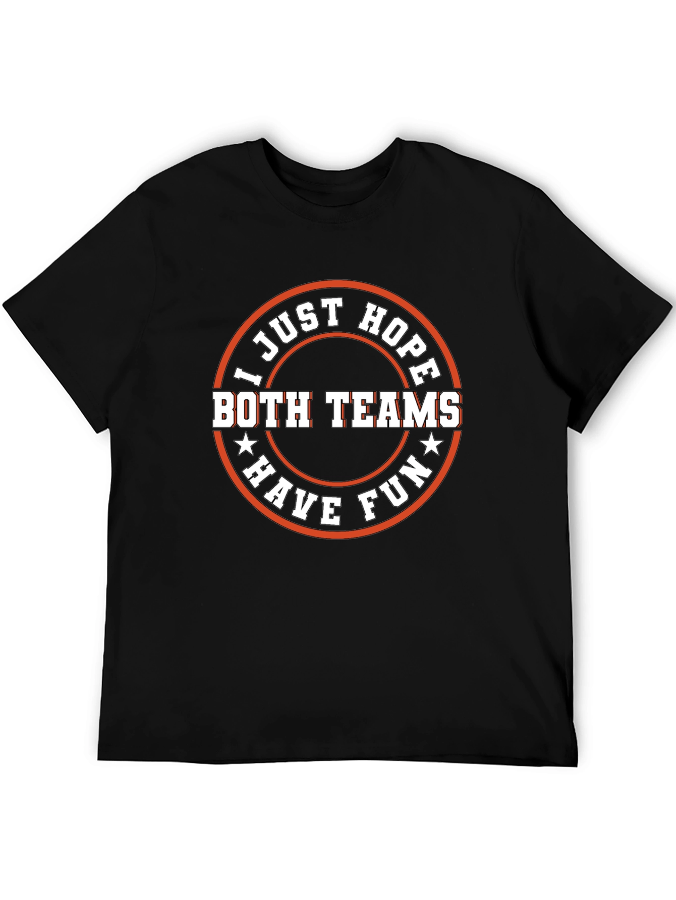 Black Funny Sports Fan T-Shirt - Both Teams Have Fun view 5