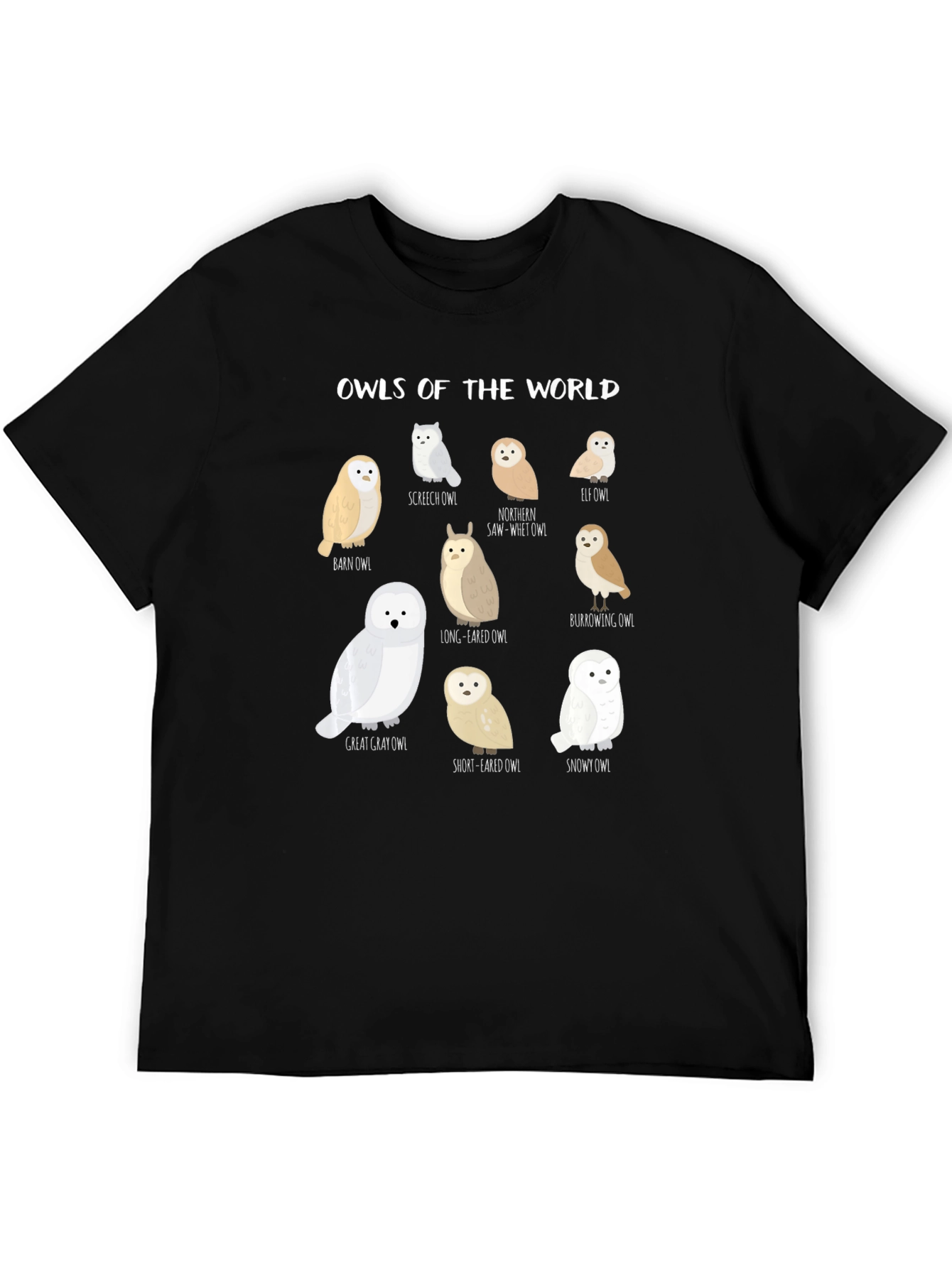 Black Owls of the World Graphic Tee view 5