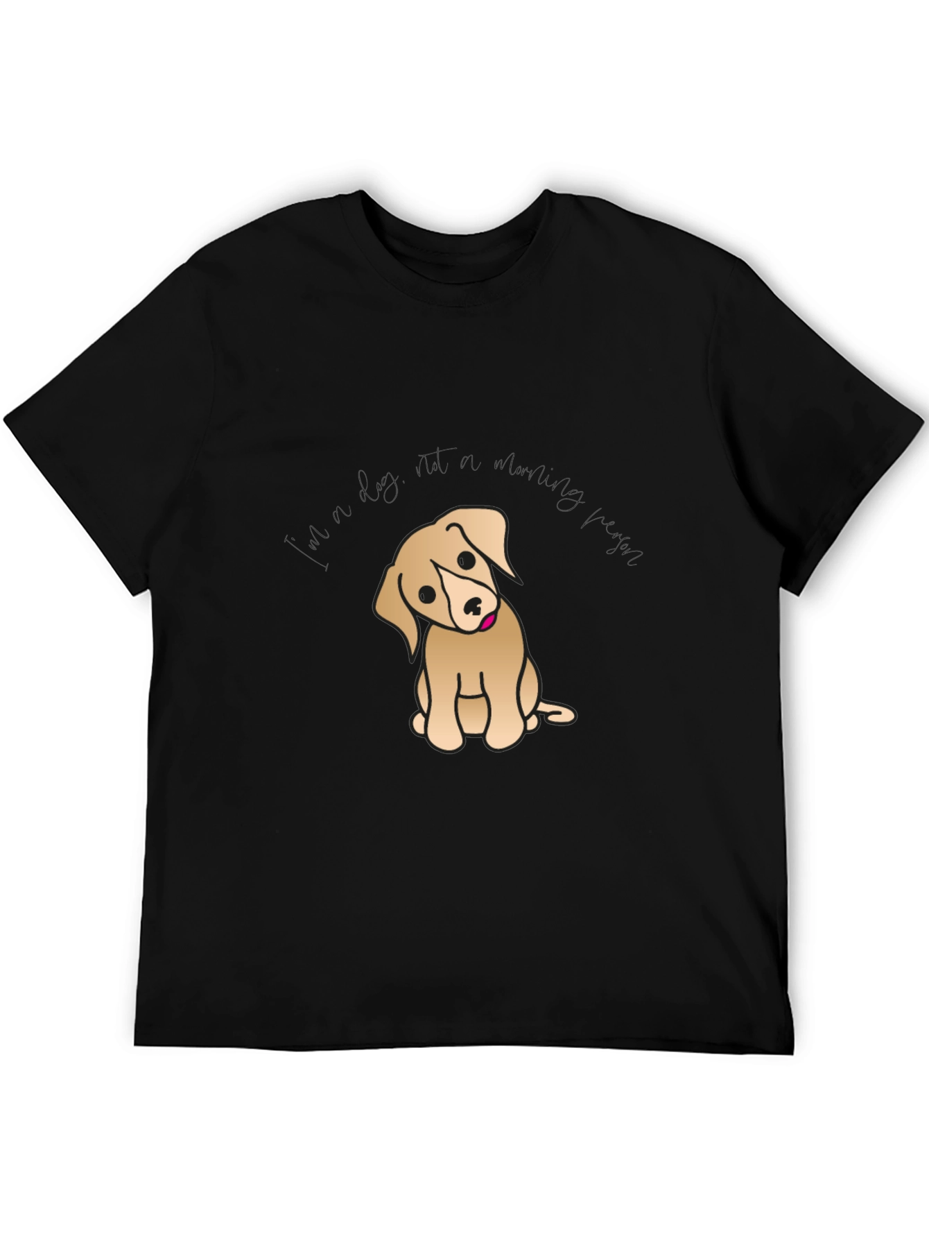 Black Cute Puppy Graphic T-Shirt - Black Cotton Tee view 5