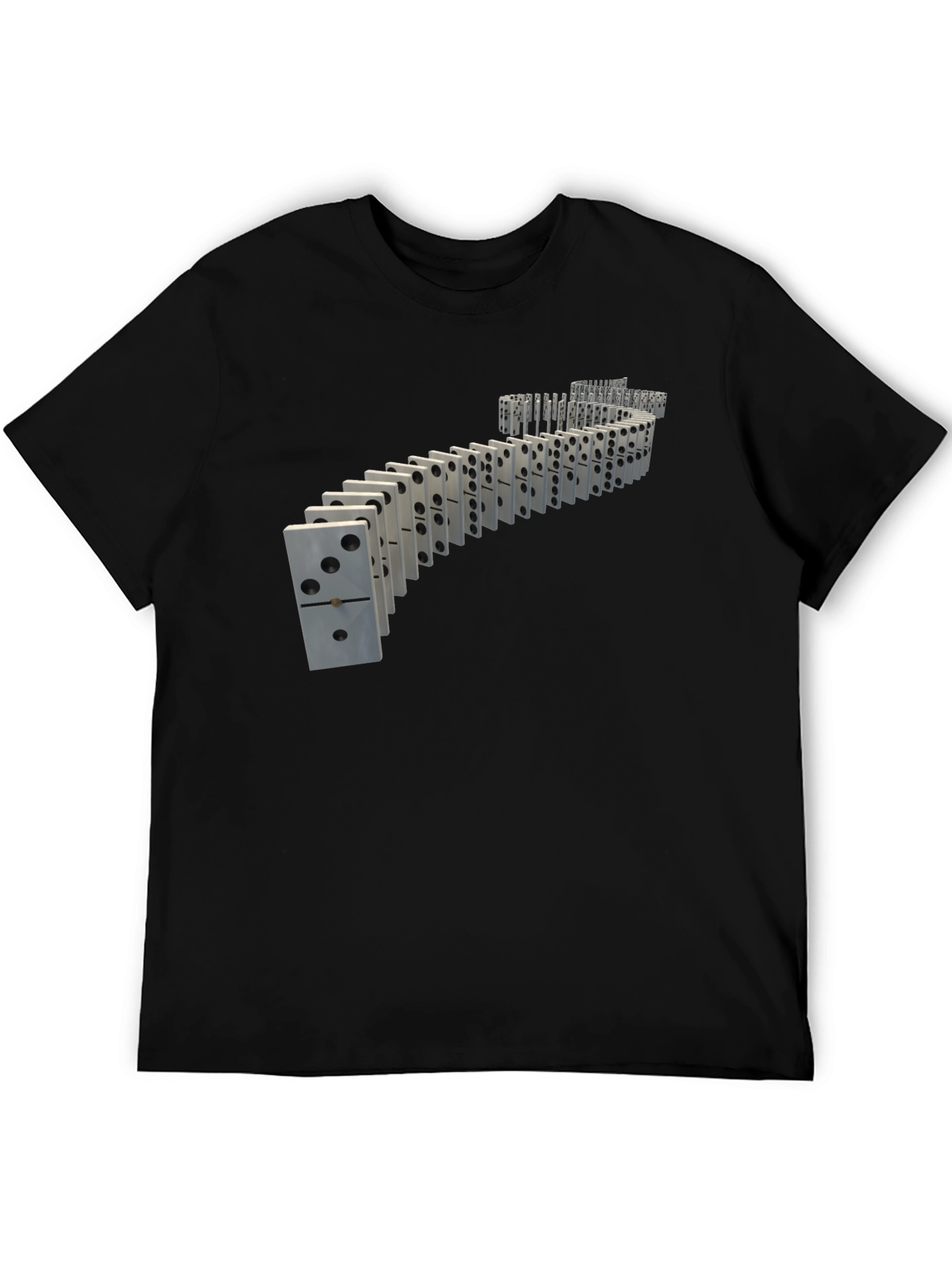Black Domino Effect Graphic Tee - Unique Design view 5