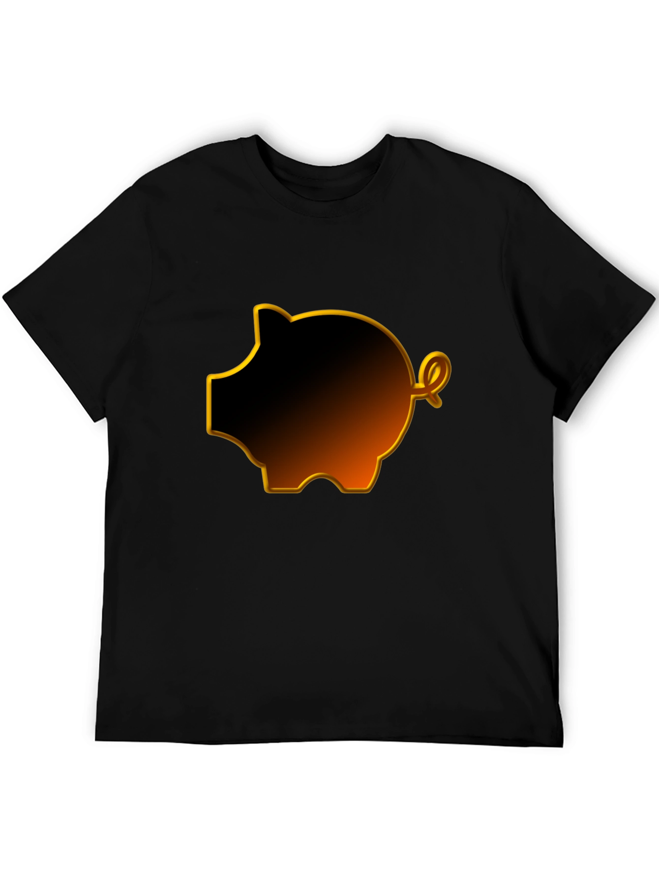 Black Black Piggy Bank Graphic Tee view 5