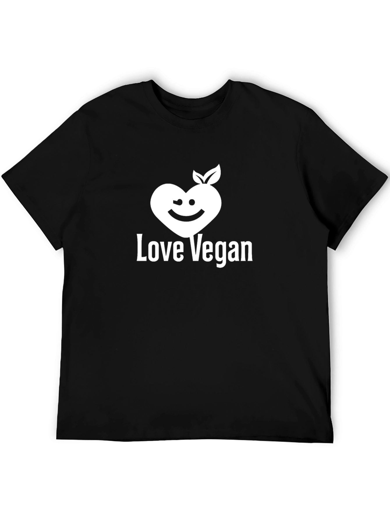 Black Love Vegan Graphic Tee - Black Cotton Blend view 5