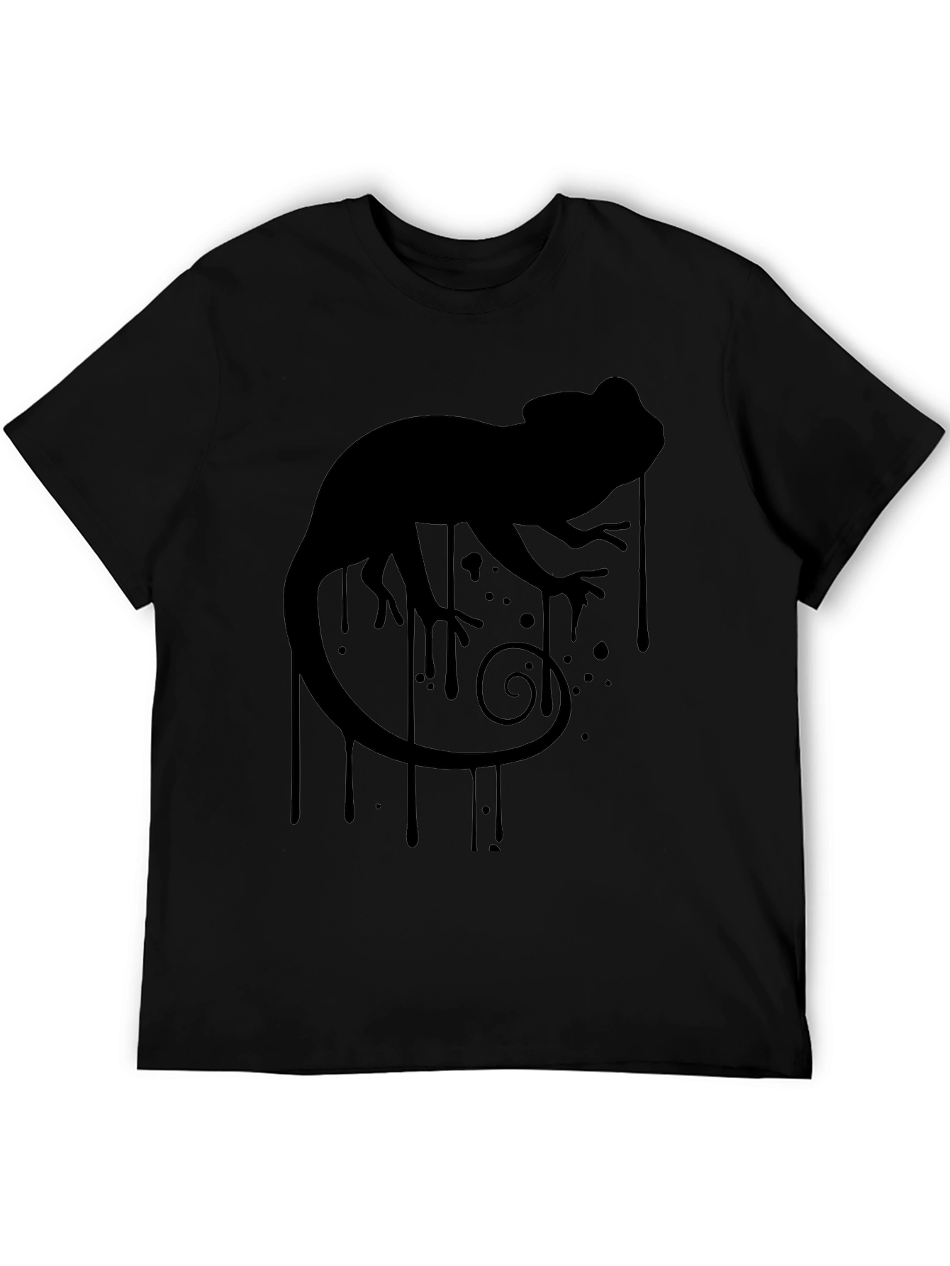 Black Chameleon Silhouette Graphic Tee - Black view 5