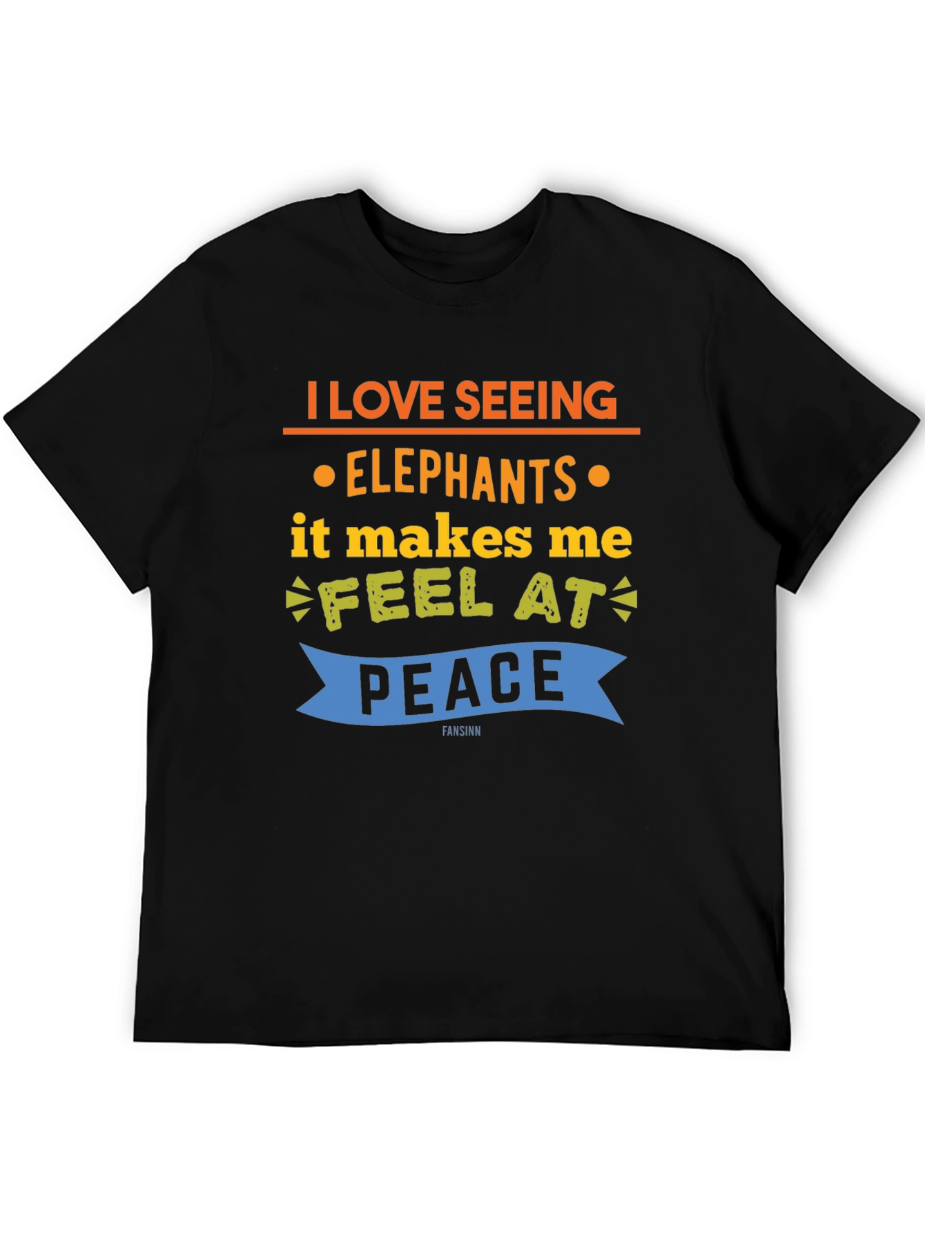 Black Elephant Lover T-Shirt - Feel at Peace Tee view 5