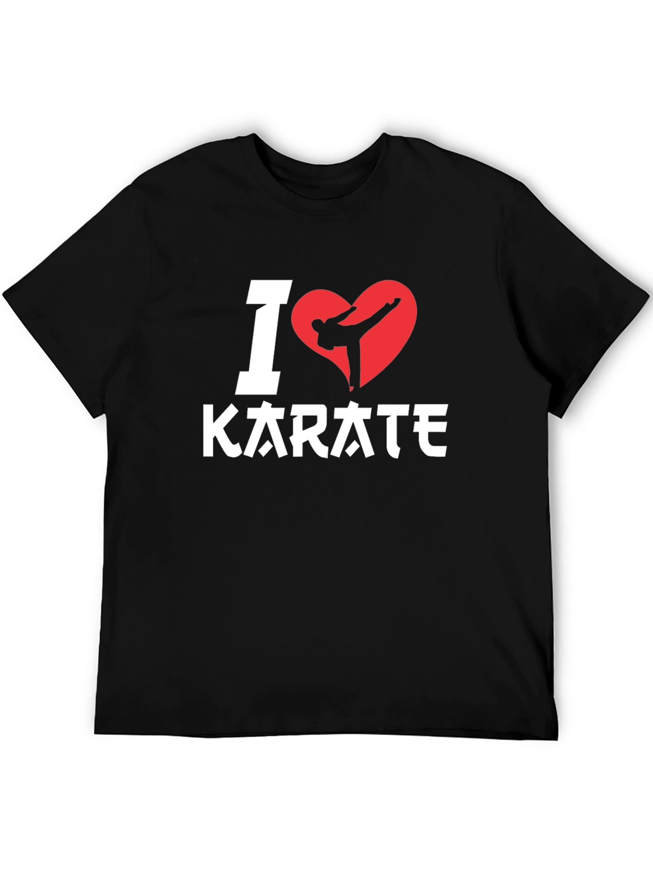 Black I Love Karate T-Shirt - Black, Martial Arts Graphic Tee view 5