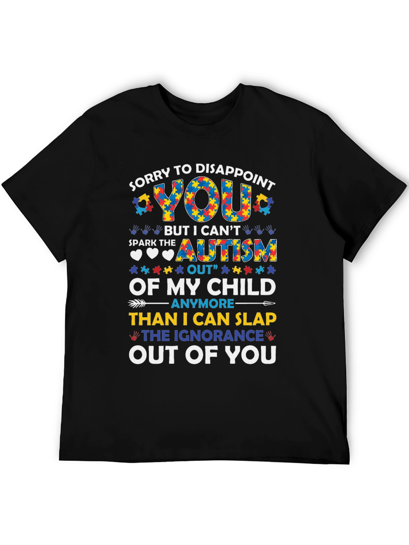 Black Autism Awareness Graphic T-Shirt view 5