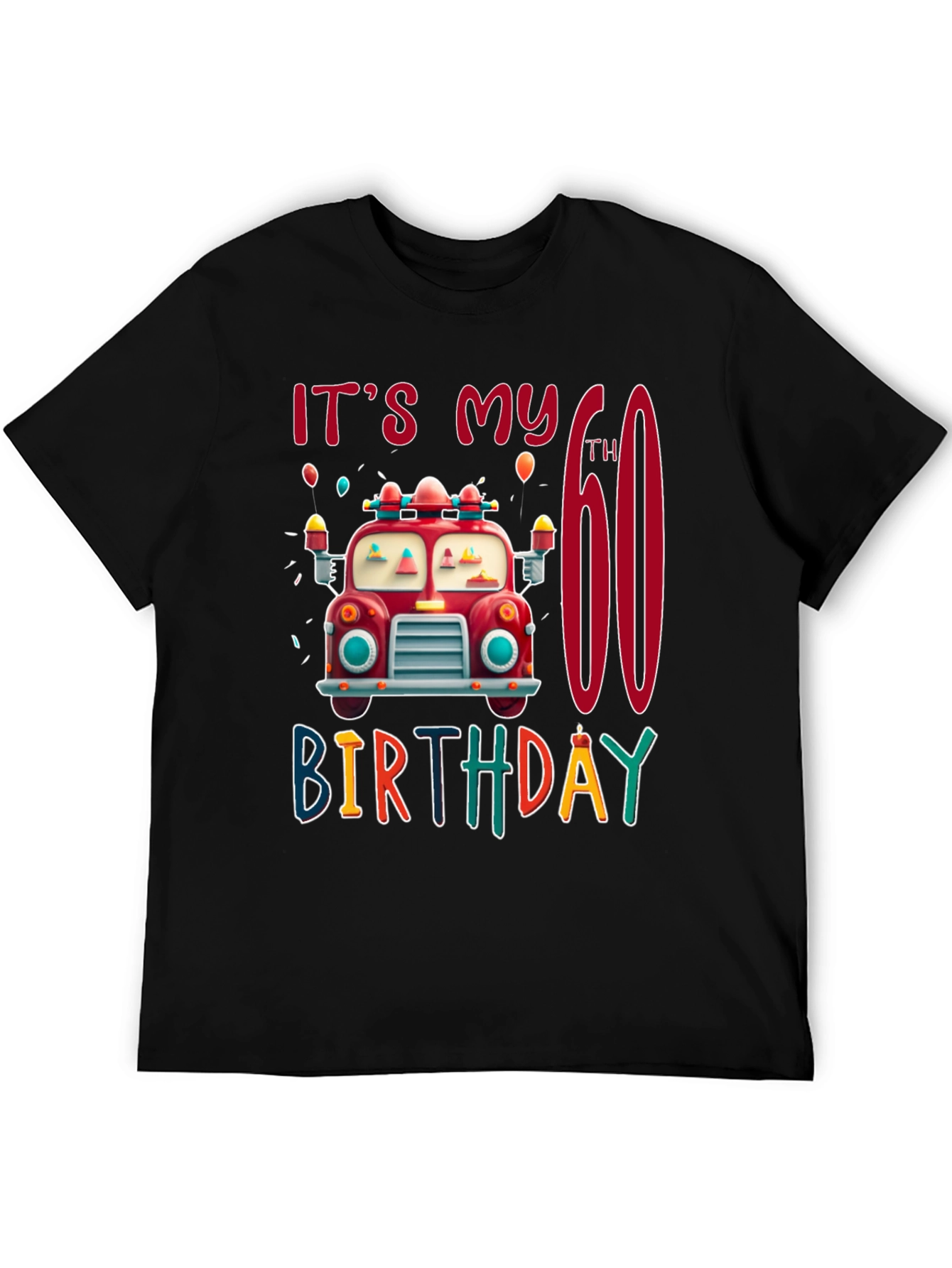 It's My 60th Birthday Fire Truck T-Shirt - 5