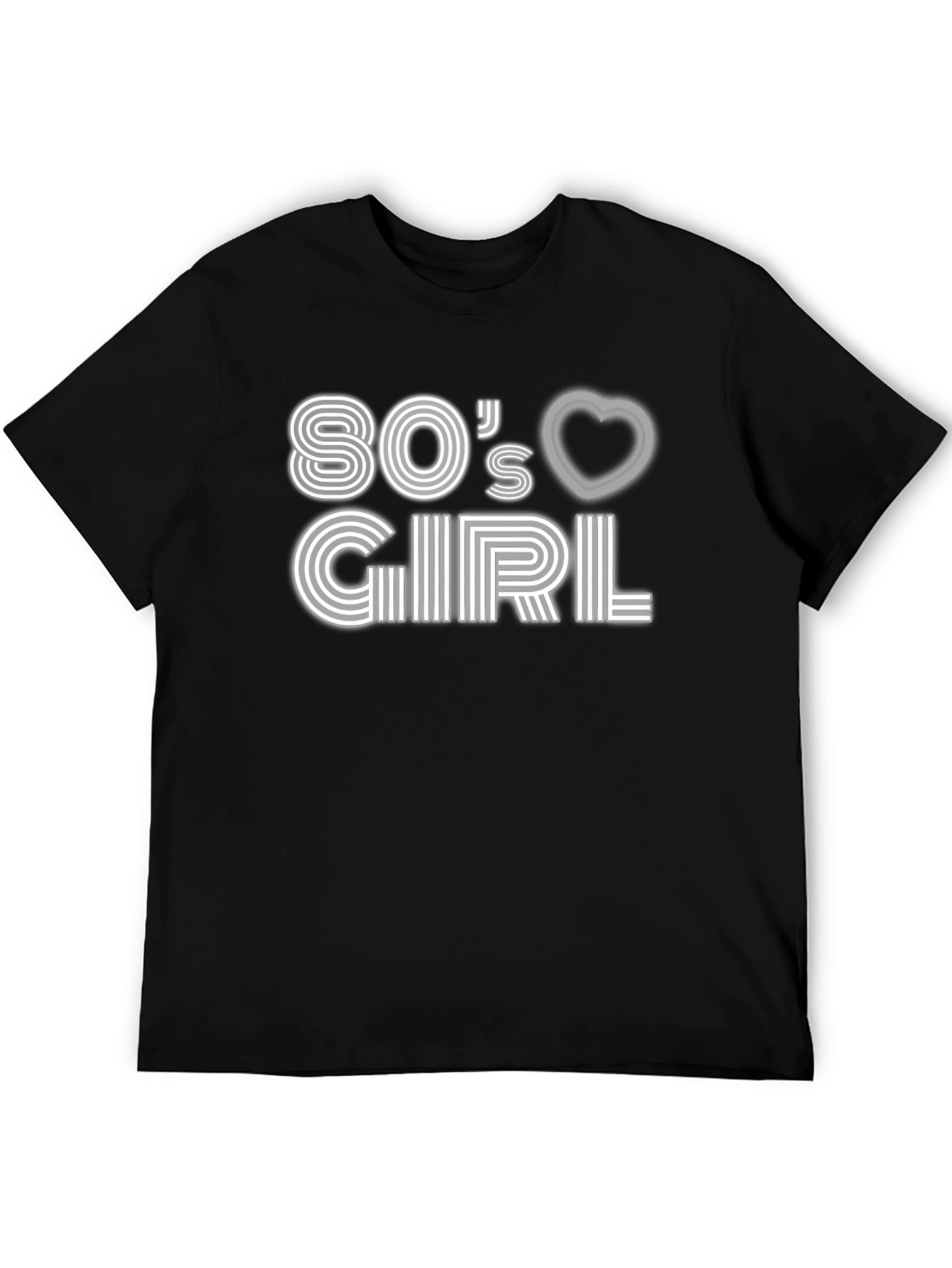 Black 80's Girl Graphic Tee - Retro Style view 5