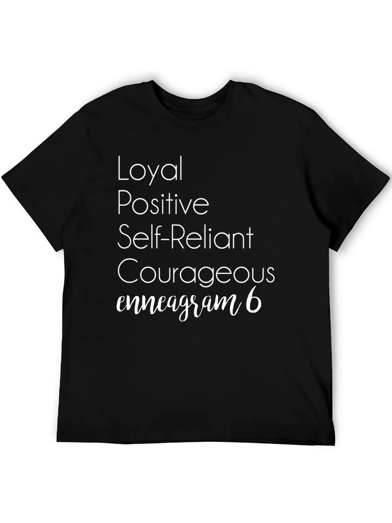 Black Enneagram 6 T-Shirt Loyal Positive Self-Reliant view 5