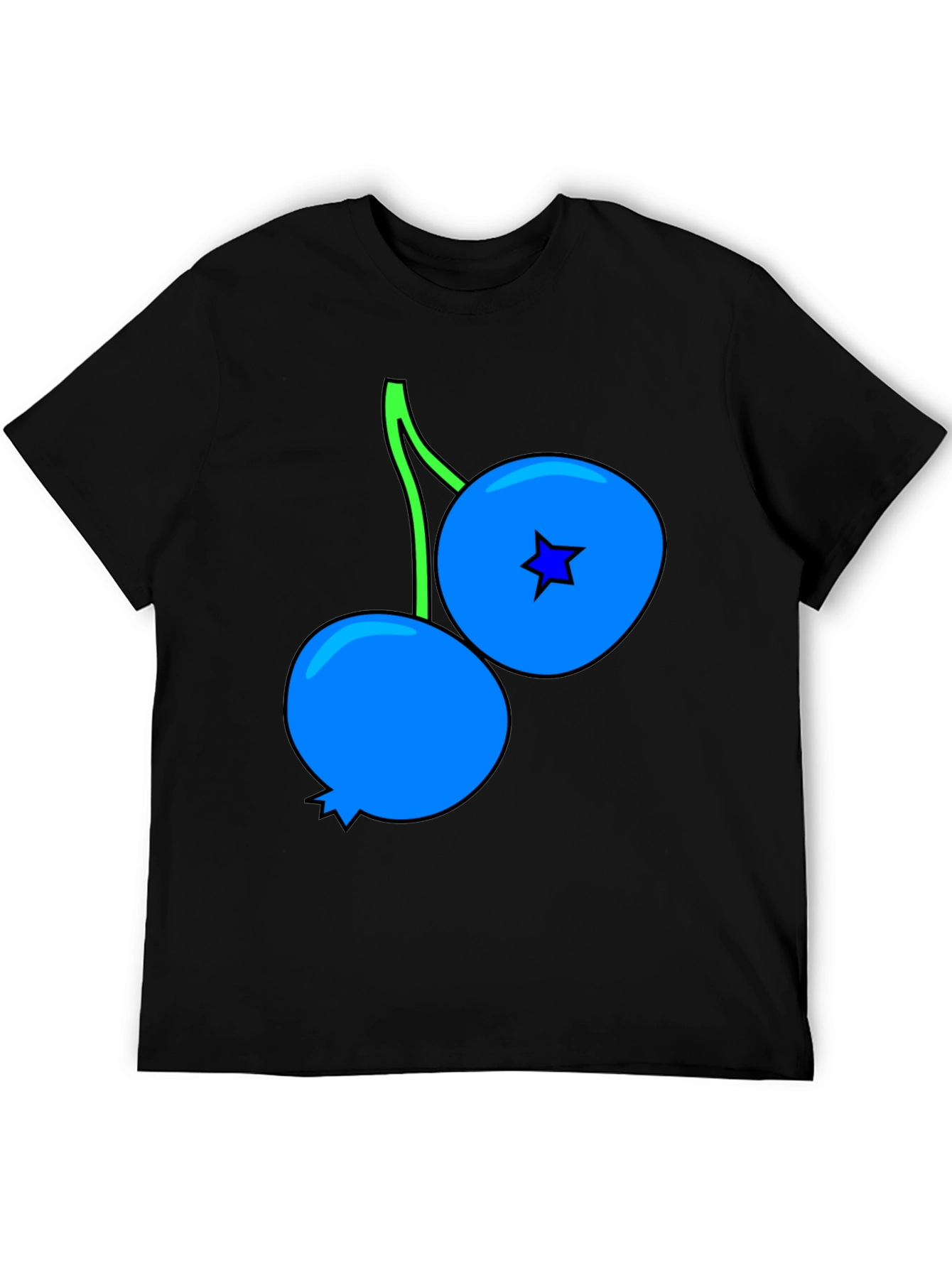 Black Blueberry Graphic Black T-Shirt view 5