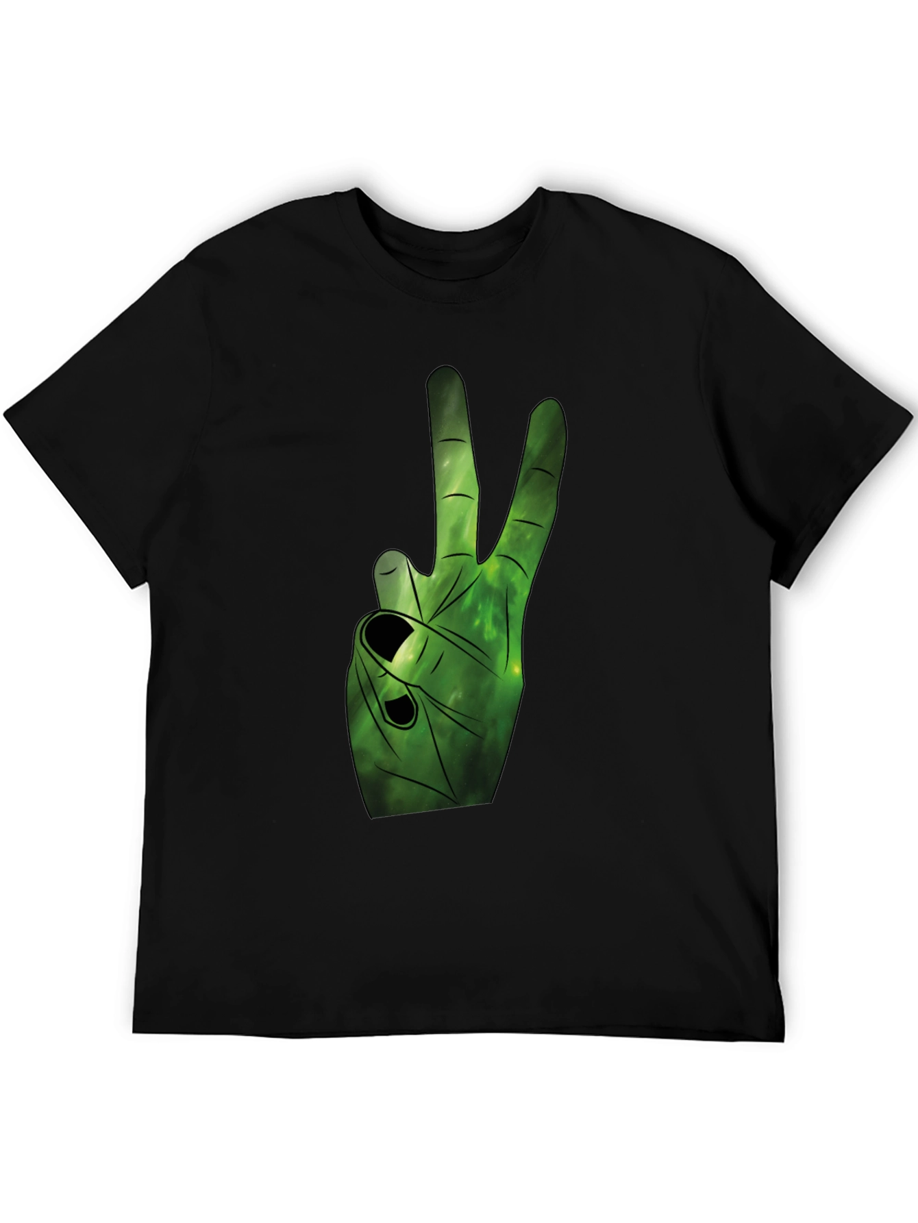 Black Peace Sign Graphic Tee - Black Cotton Comfort view 5