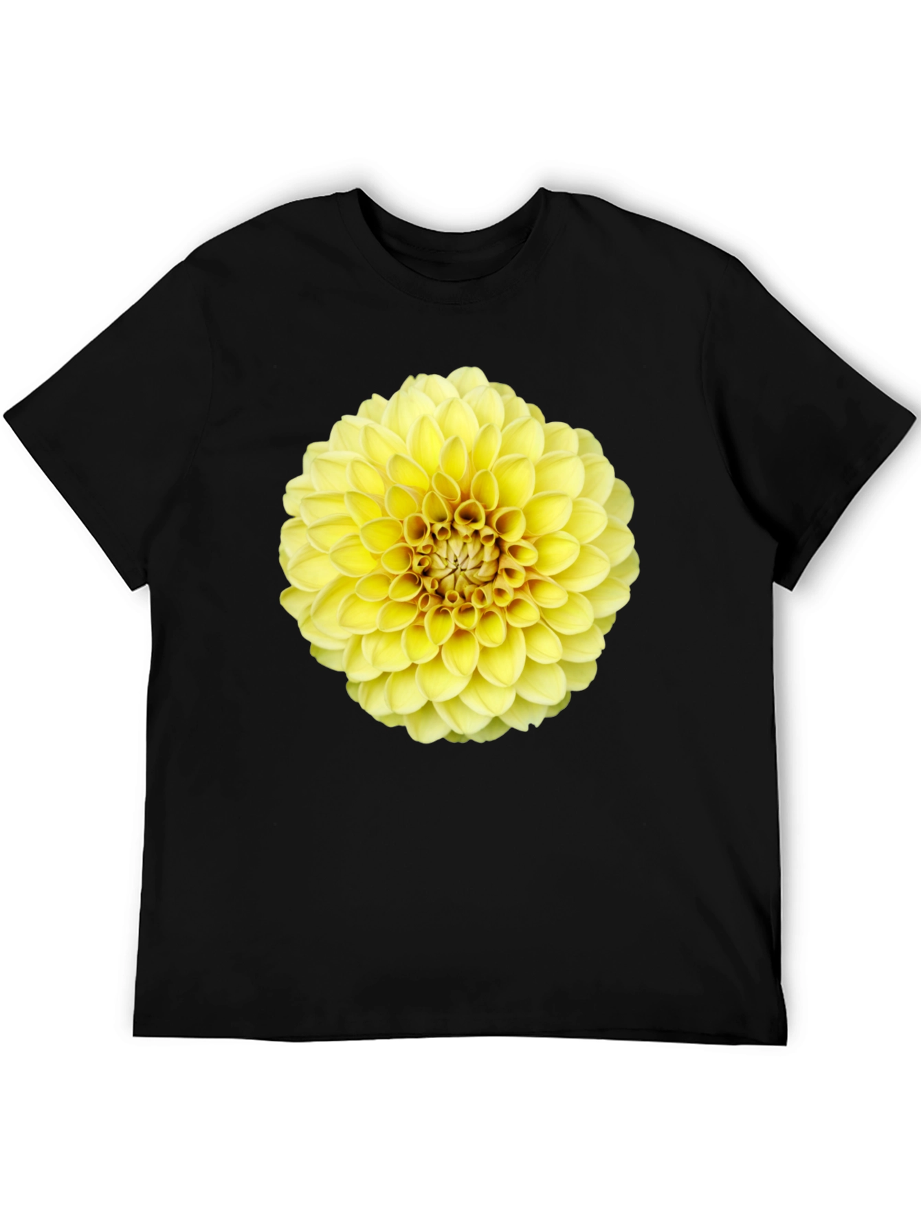 Black Floral Dahlia Graphic Tee - Sunny Yellow Bloom view 5