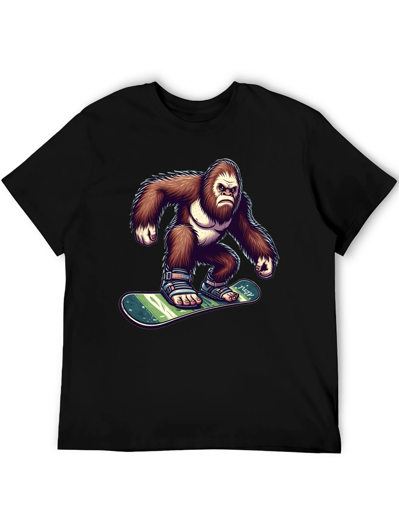 Black Gorilla Snowboarder Graphic Tee view 5