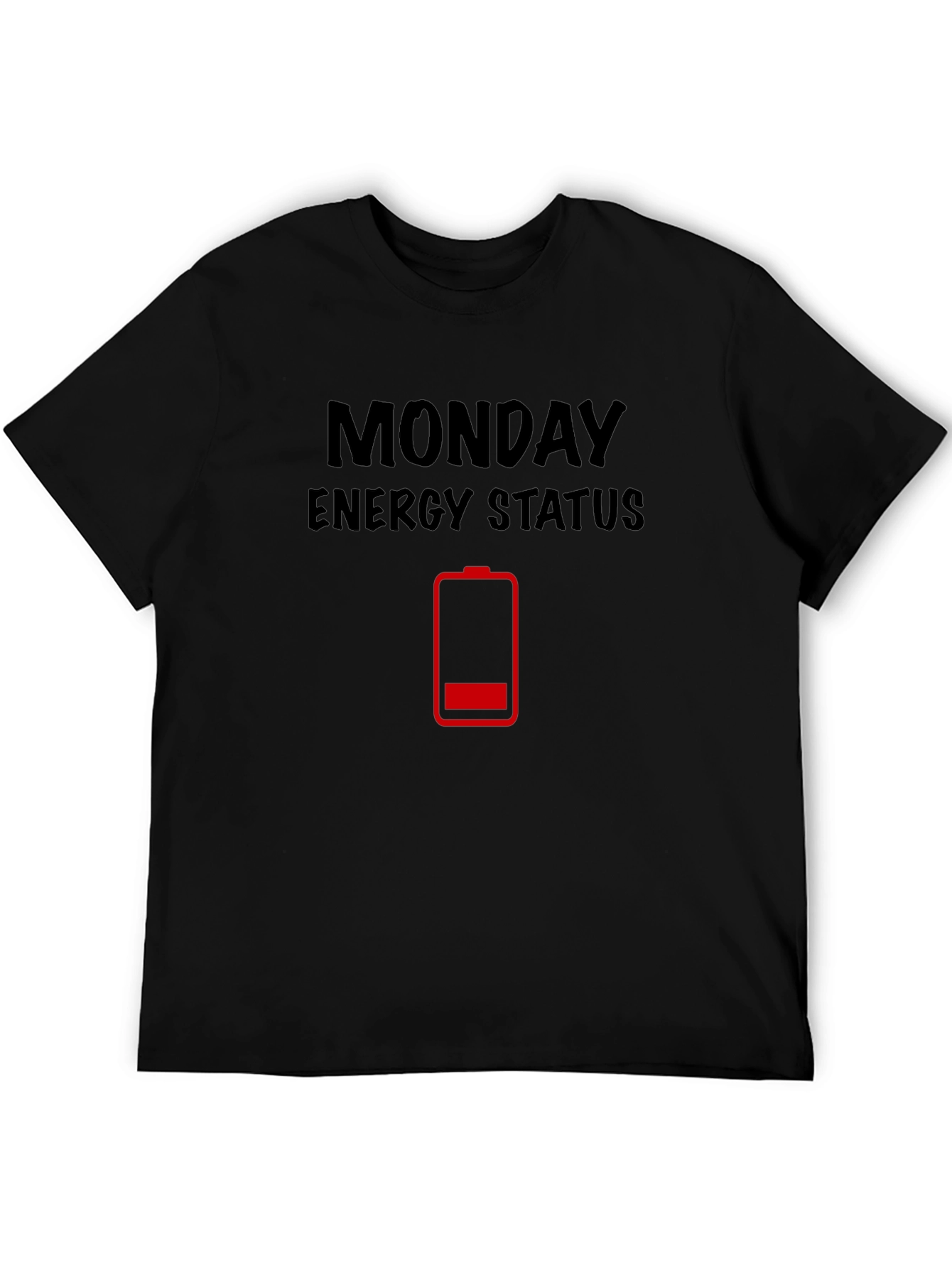 Black Monday Energy Status T-Shirt - Funny Graphic Tee view 5