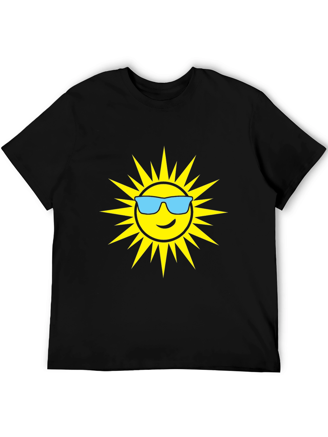 Black Cool Sun Graphic T-Shirt - Black Cotton Tee view 5