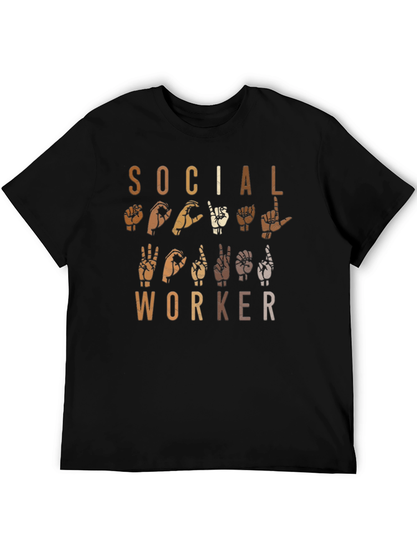 Black Social Worker Sign Language Graphic Tee view 5