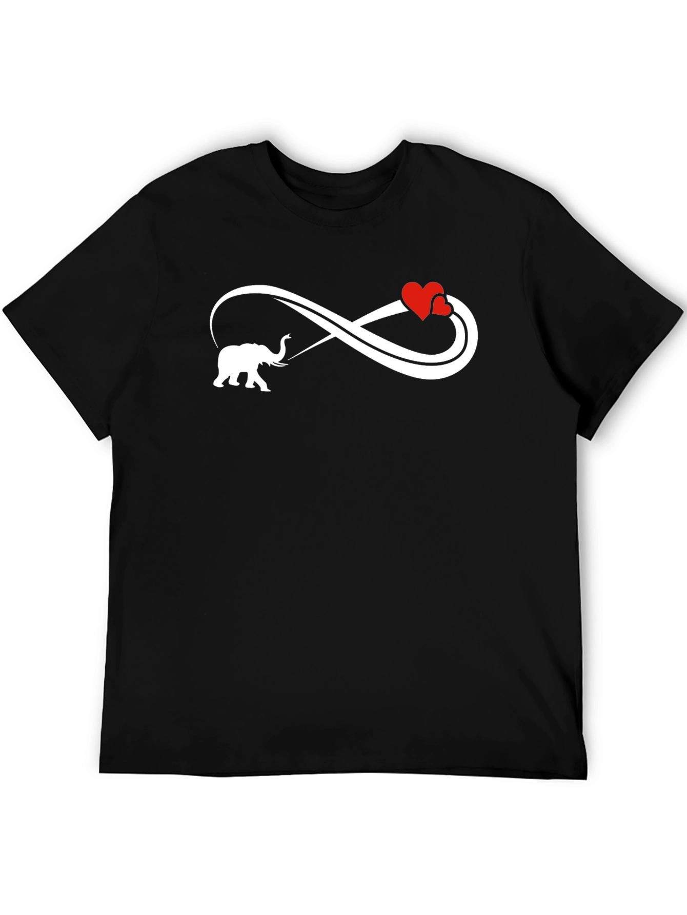 Black Elephant Love Infinity Black T-Shirt view 5