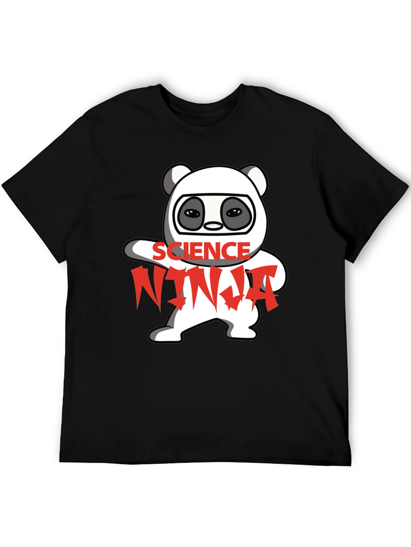 Black Science Ninja Panda Graphic T-Shirt view 5