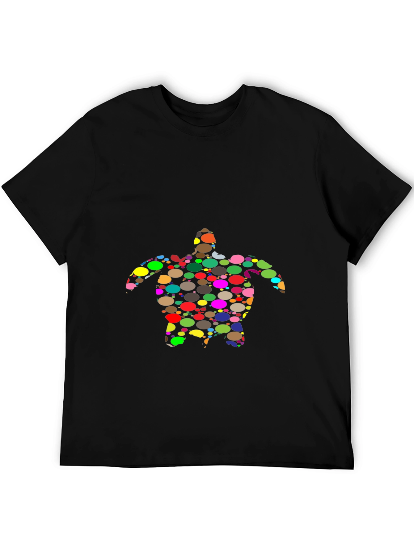 Black Funky Turtle Graphic Tee - Black Casual T-Shirt view 5