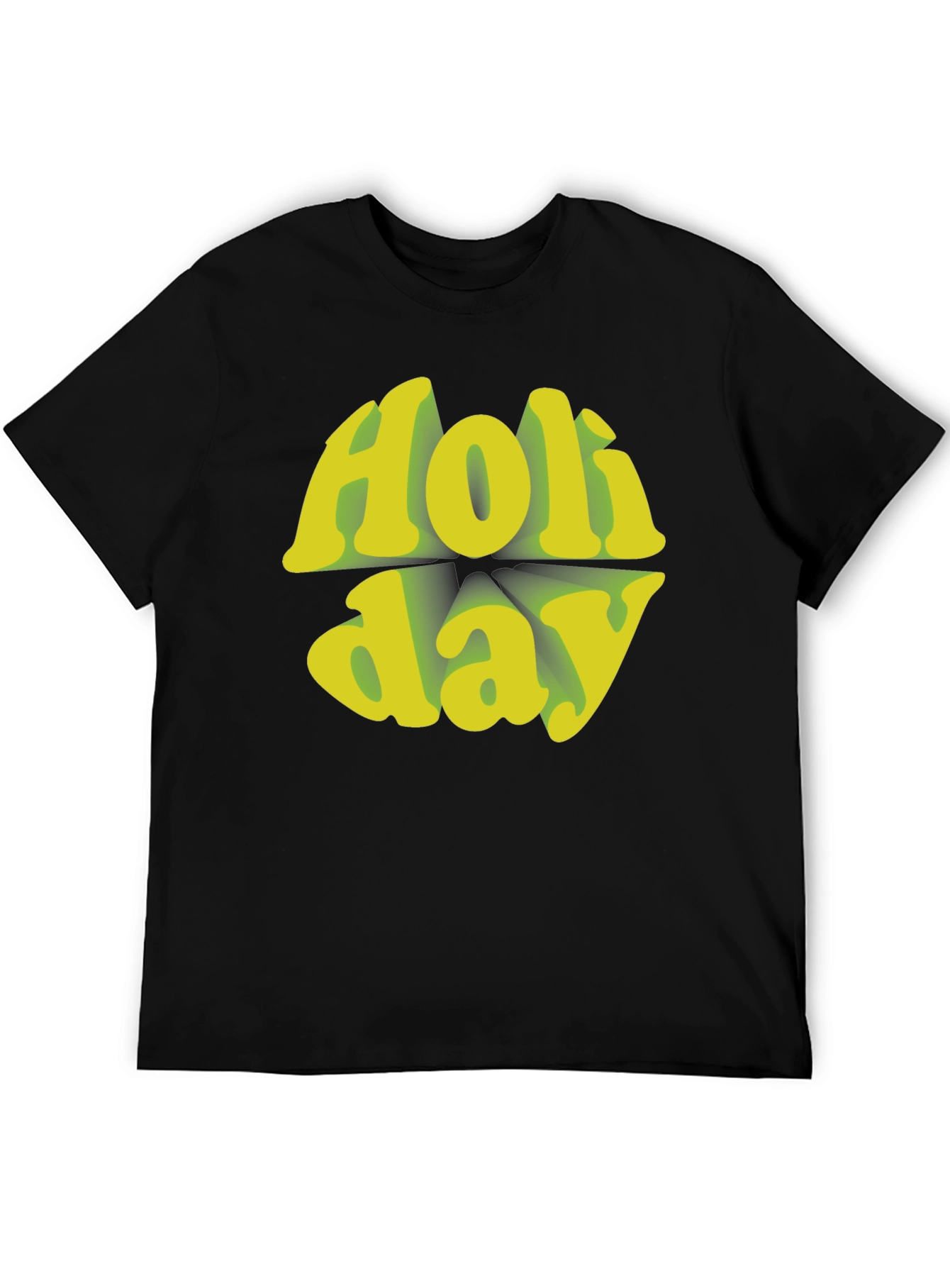 Black Holiday Graphic Tee - Retro Style Black T-Shirt view 5