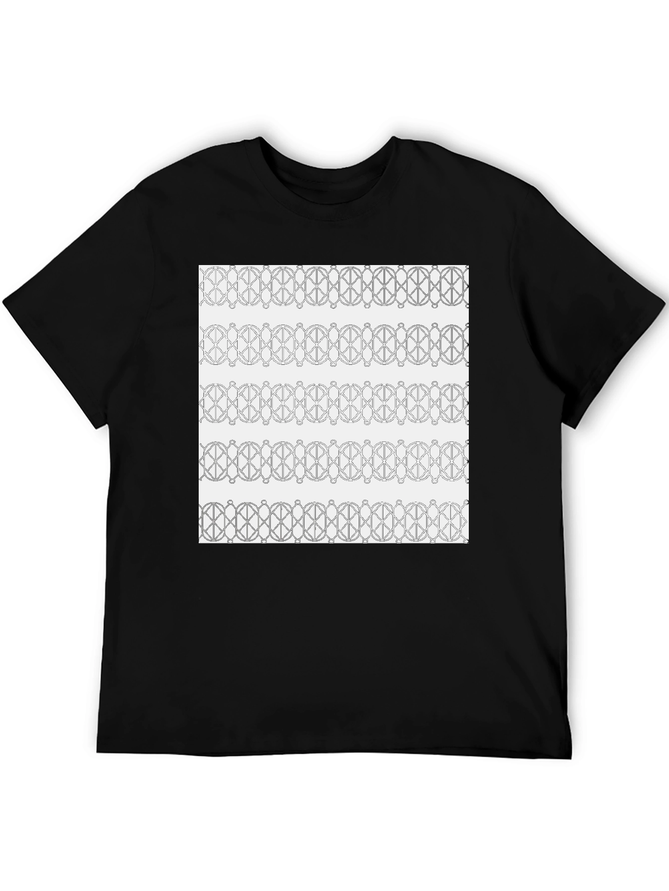Black Abstract Pattern Black T-Shirt view 5