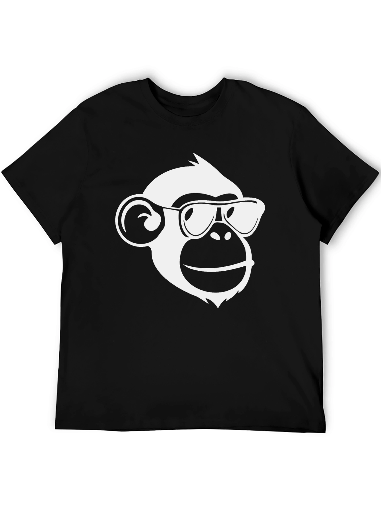 Black Cool Monkey Graphic Tee - Black Cotton Blend Shirt view 5
