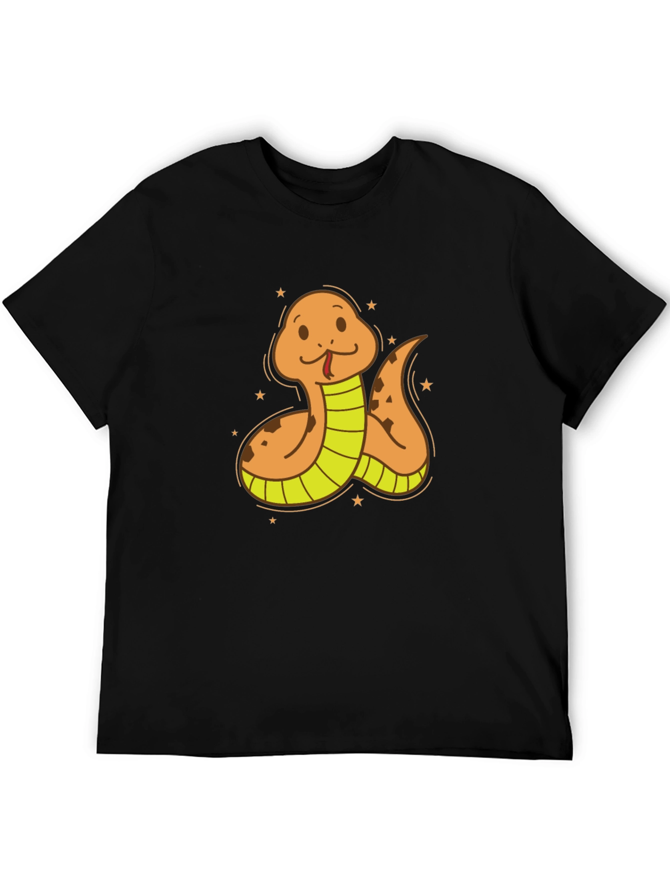 Black Cartoon Snake Graphic Tee - Soft Cotton Blend view 5