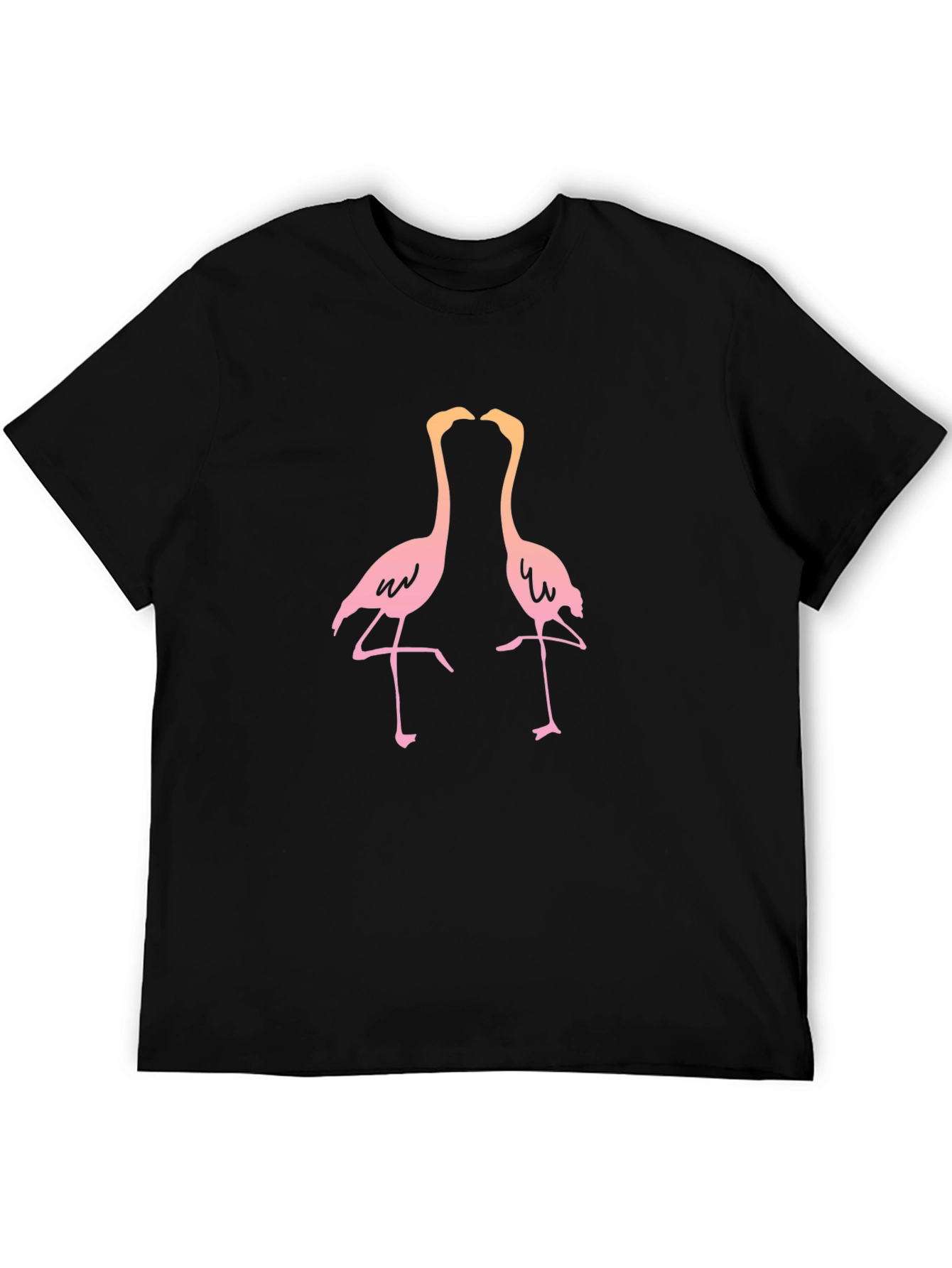 Black Flamingo Graphic Tee - Black Cotton Blend T-Shirt view 5