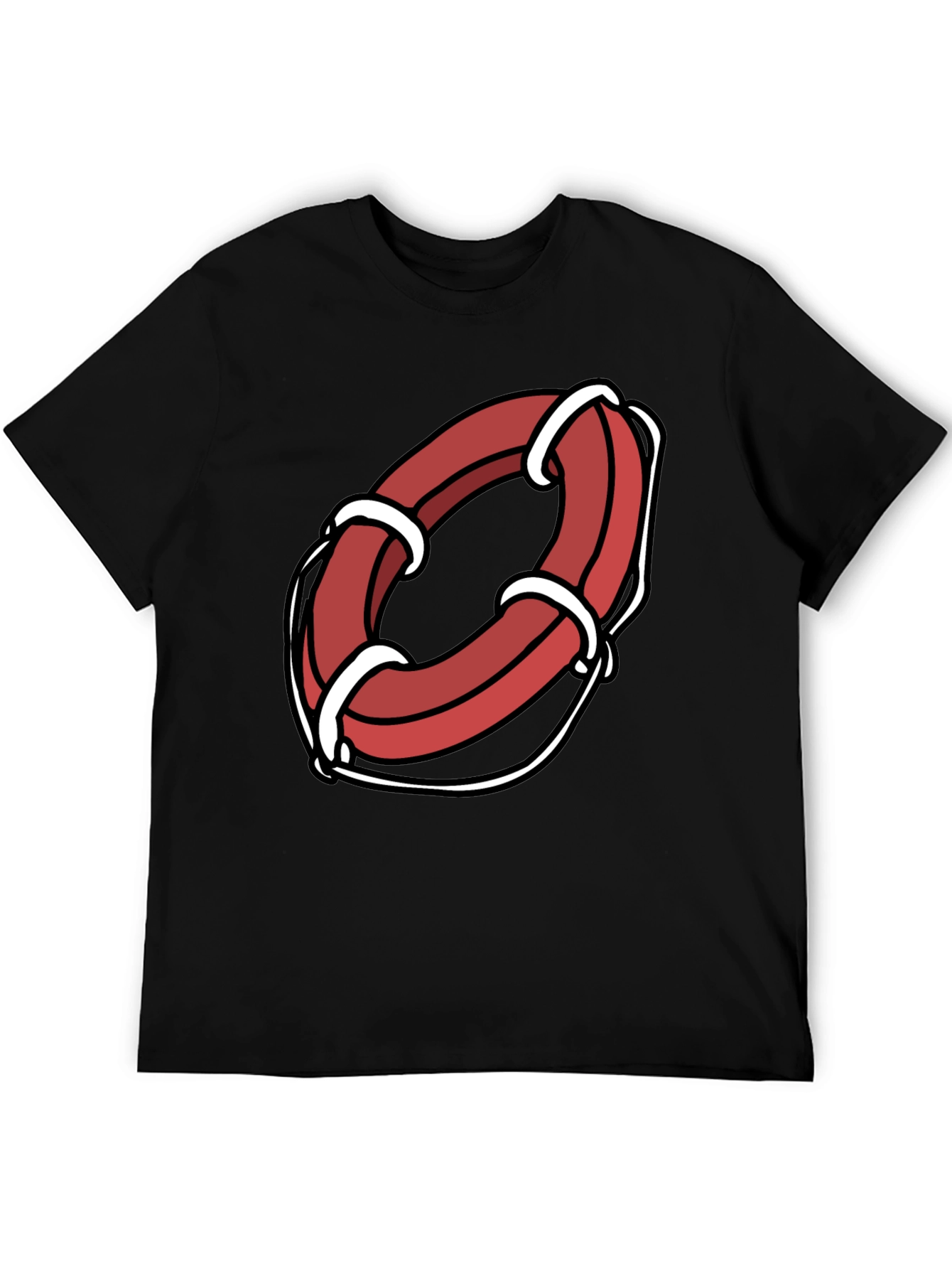 Black Cartoon Life Preserver Graphic Tee view 5
