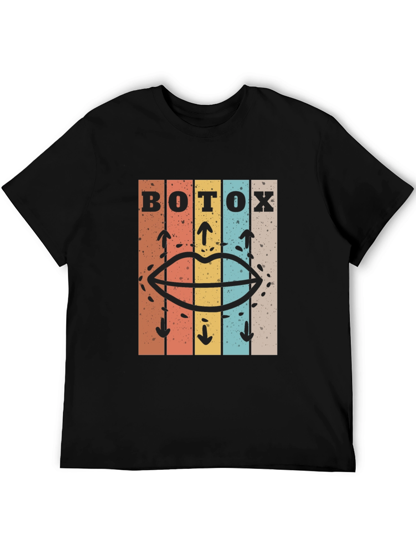 Black Retro Botox Graphic Tee - Unisex Cotton T-Shirt view 5