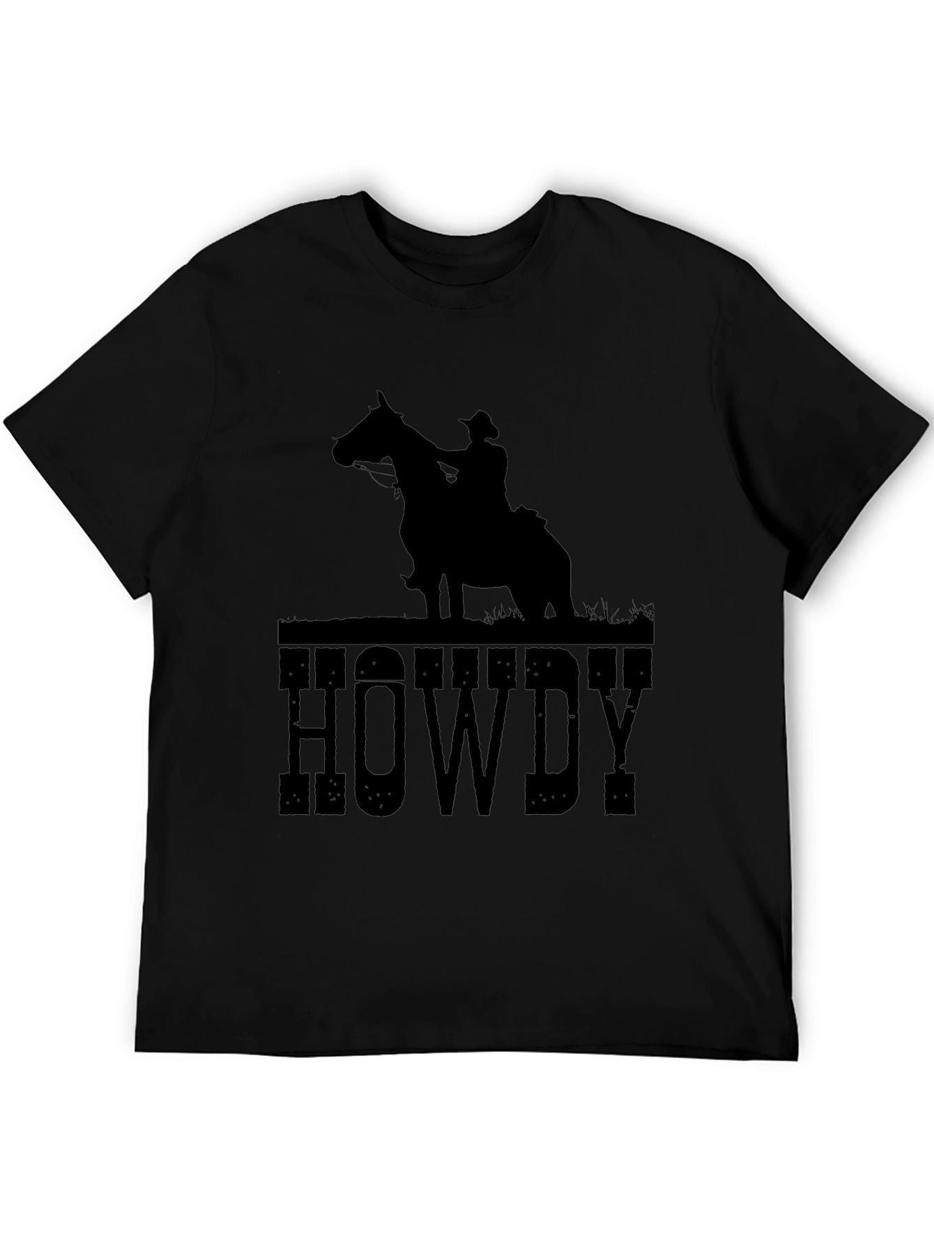 Black Howdy Cowboy Silhouette Graphic Tee - Black view 5