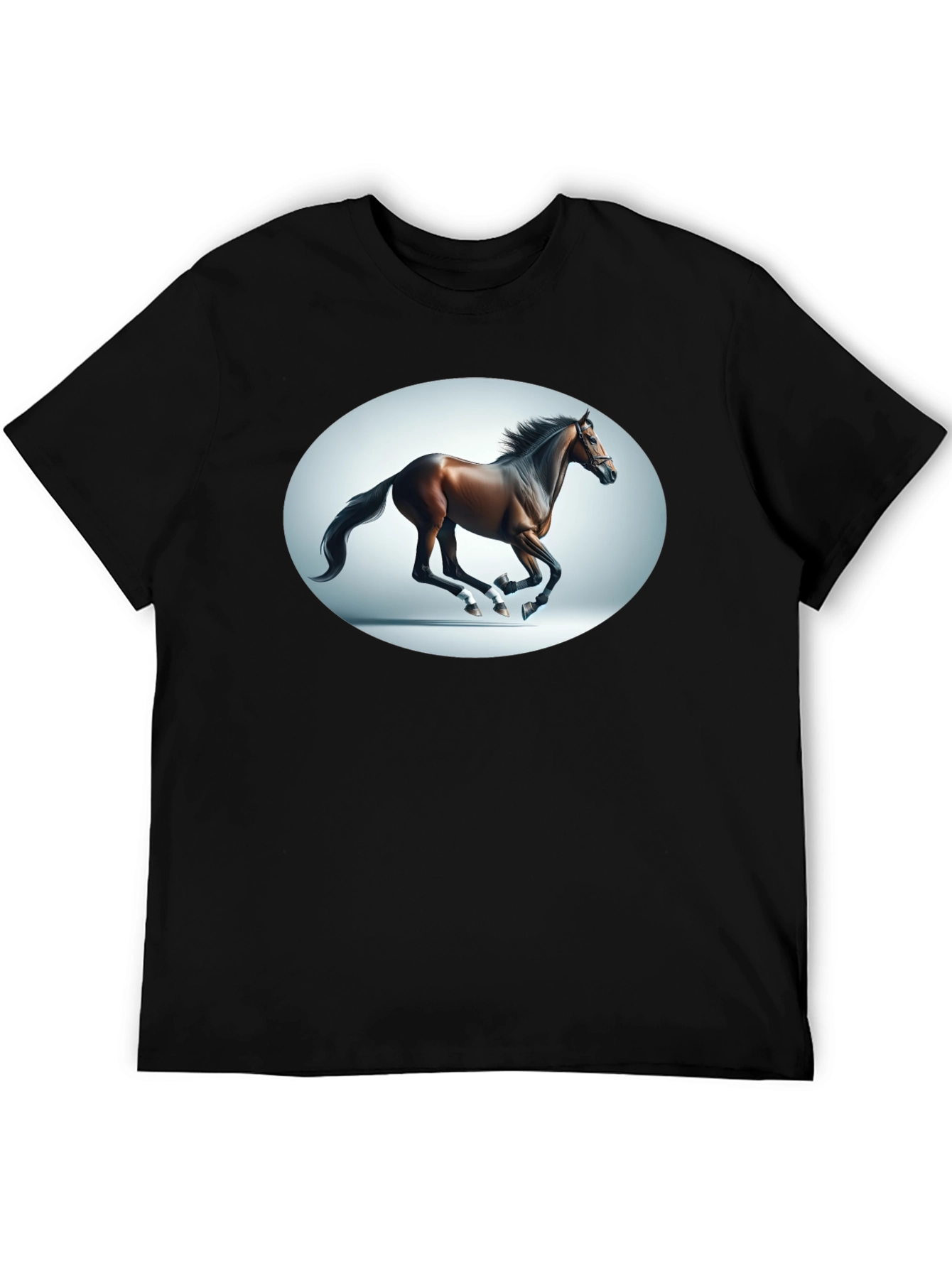 Black Galloping Horse Graphic Tee - Black view 5