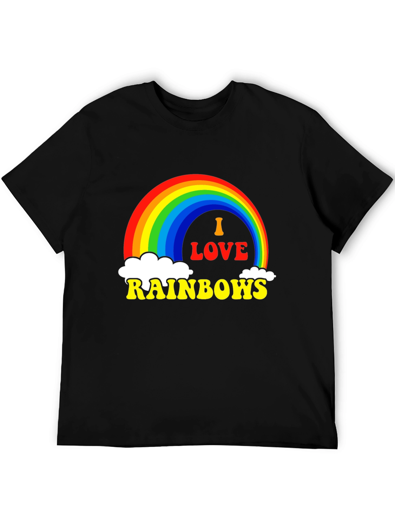Black I Love Rainbows Graphic Tee - Black Pride T-Shirt view 5