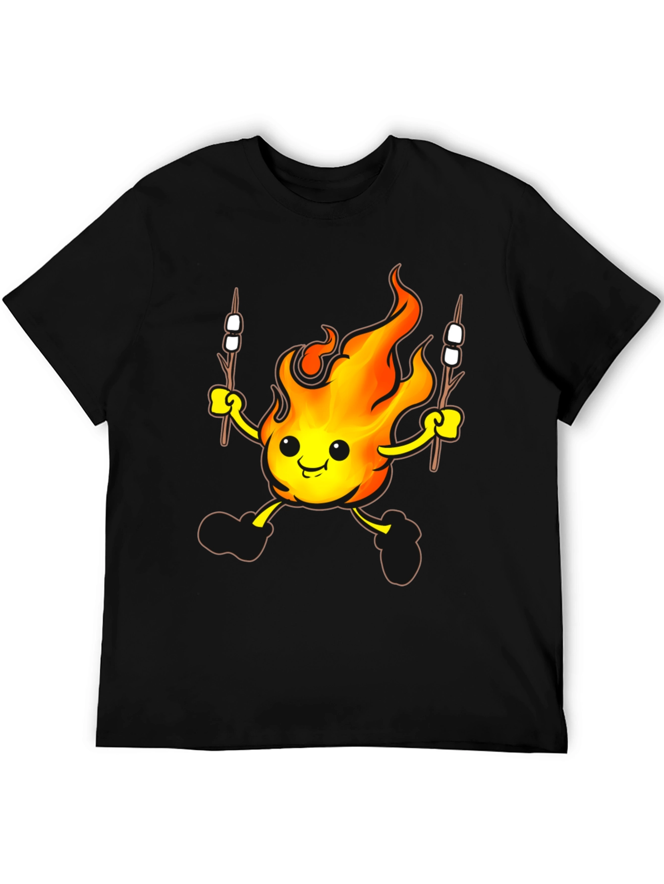 Black Funny Campfire Marshmallow T-Shirt view 5