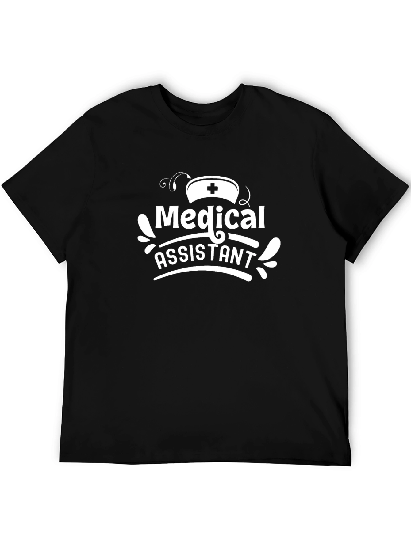 Black Medical Assistant Graphic Tee - Black Cotton Shirt view 5