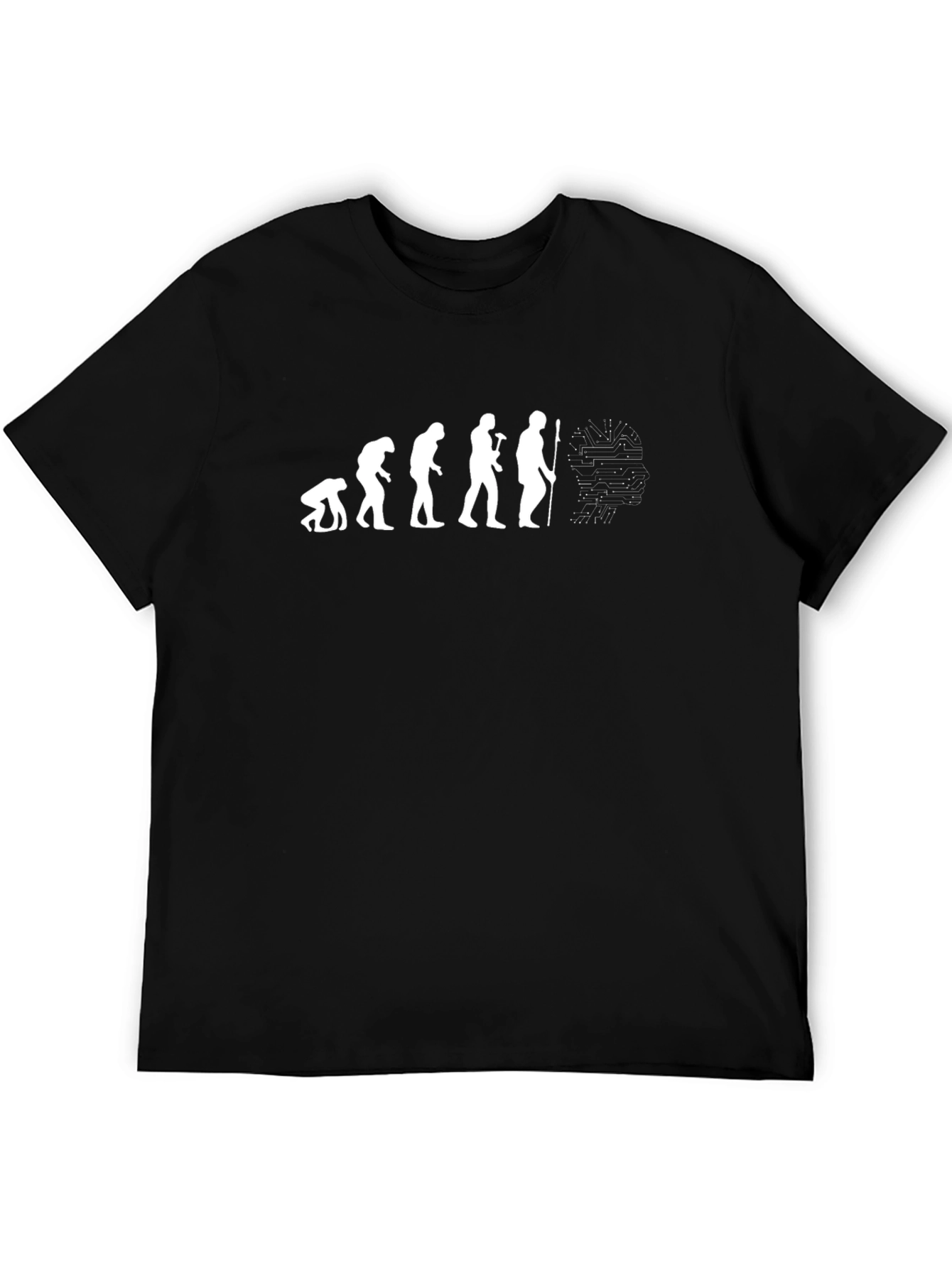 Black Evolution of Man Programmer T-Shirt view 5