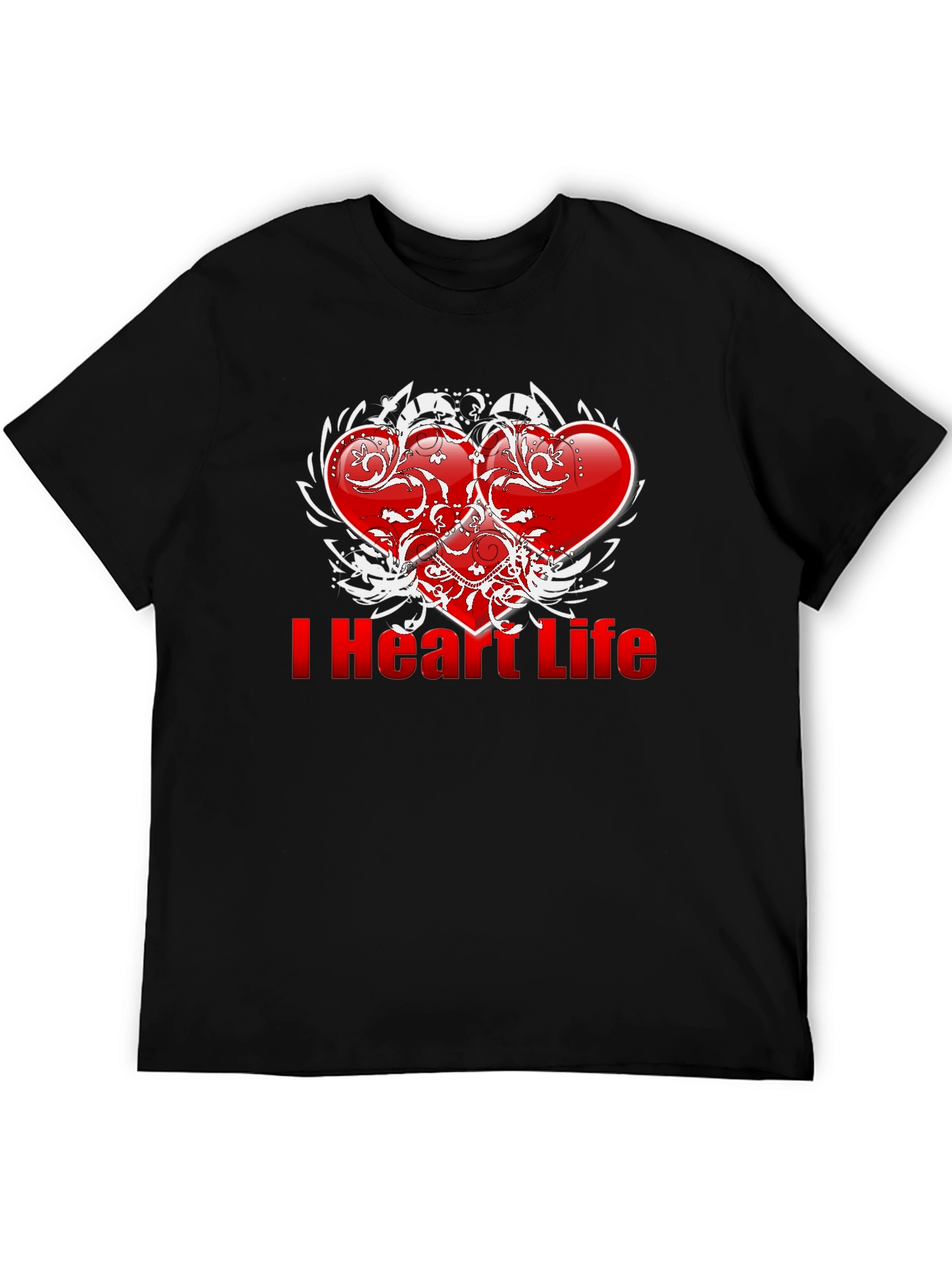 Black I Heart Life Graphic T-Shirt - Black view 5